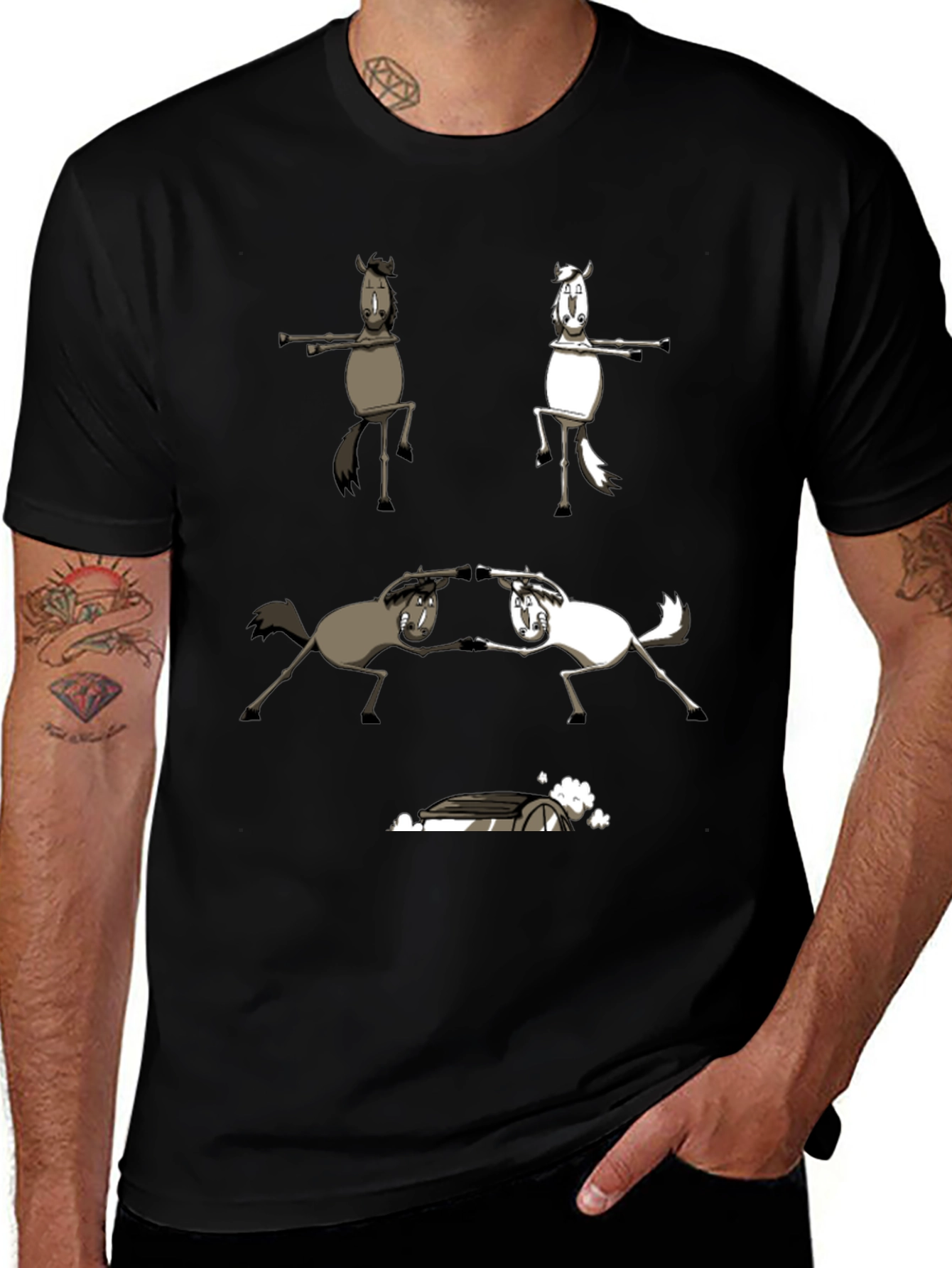 Variant 20 of Funny Horse T-Shirt, Dancing Horses, Graphic Tee