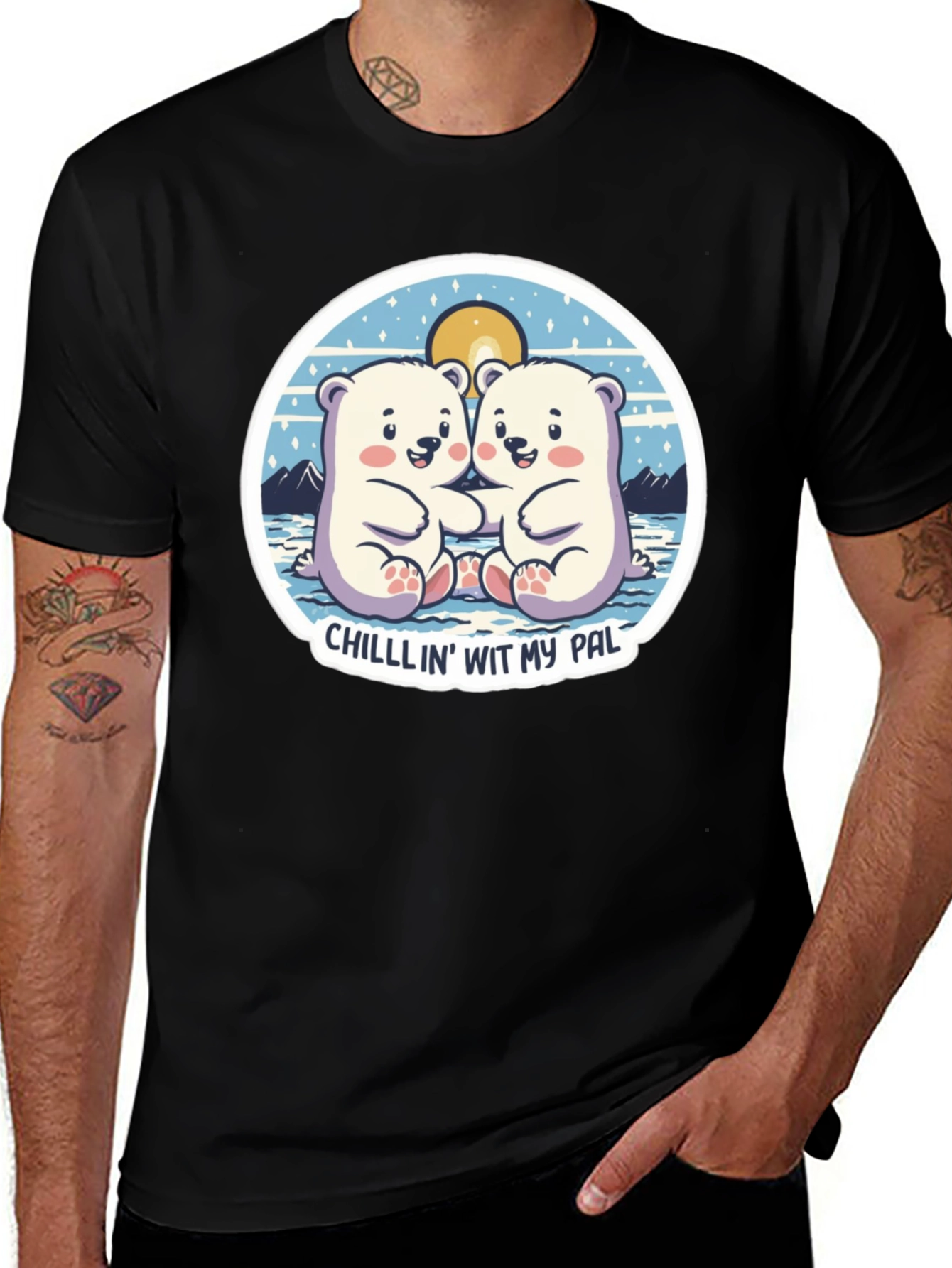 Variant 17 of Chill Polar Bear Graphic T-Shirt