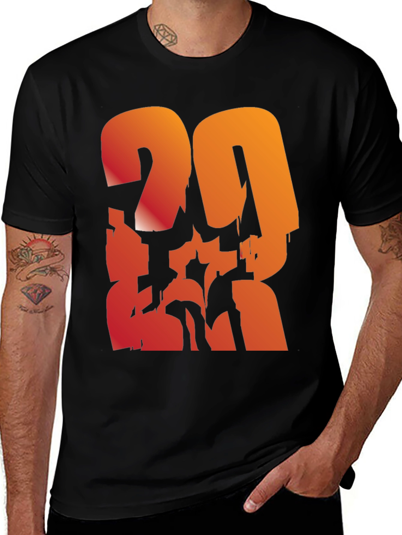 Variant 12 of Bold Graphic Tee - Gradient Number Design
