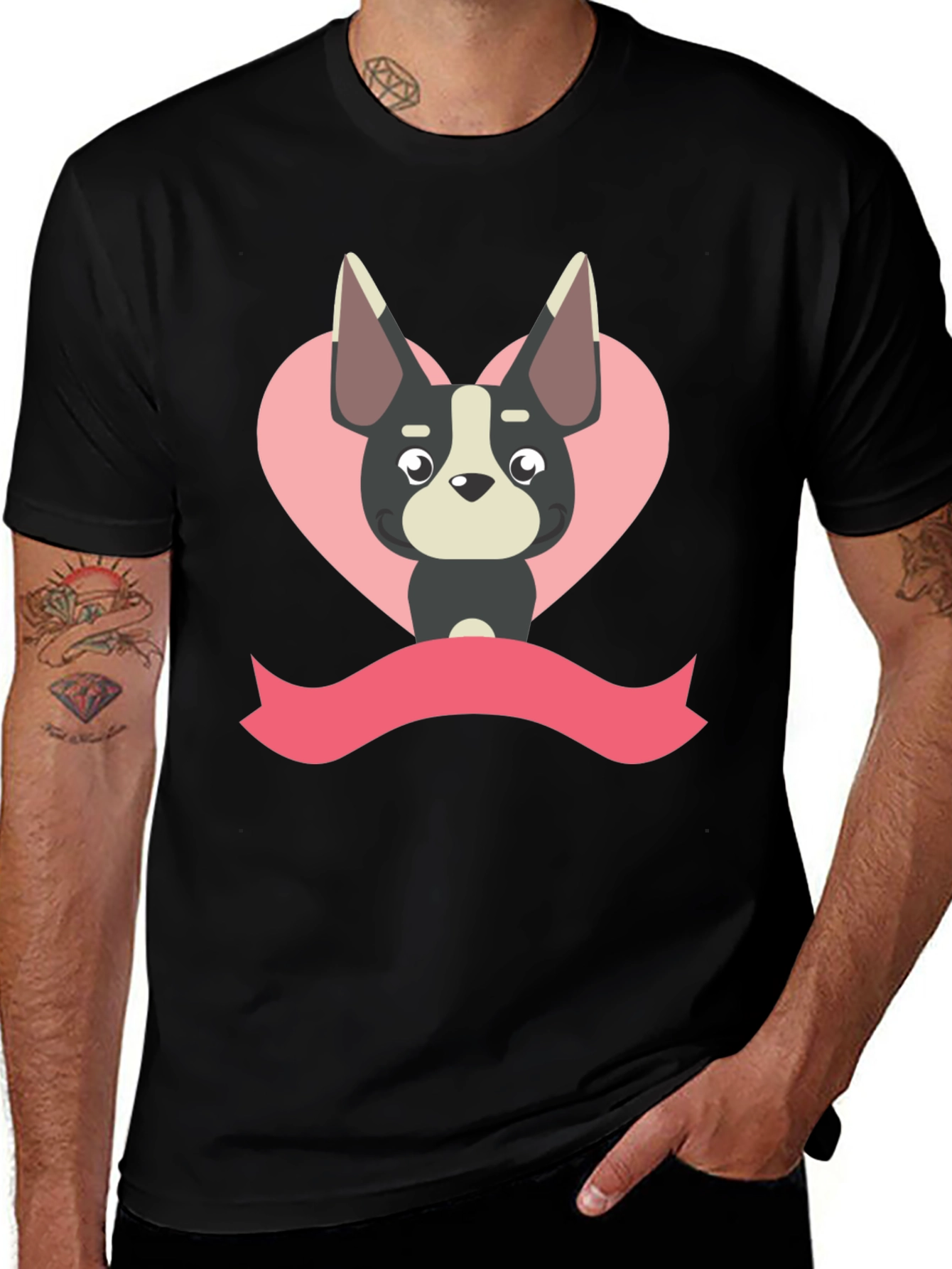 Variant 7 of Dog Heart Graphic Tee - Cute Valentine's Day Shirt