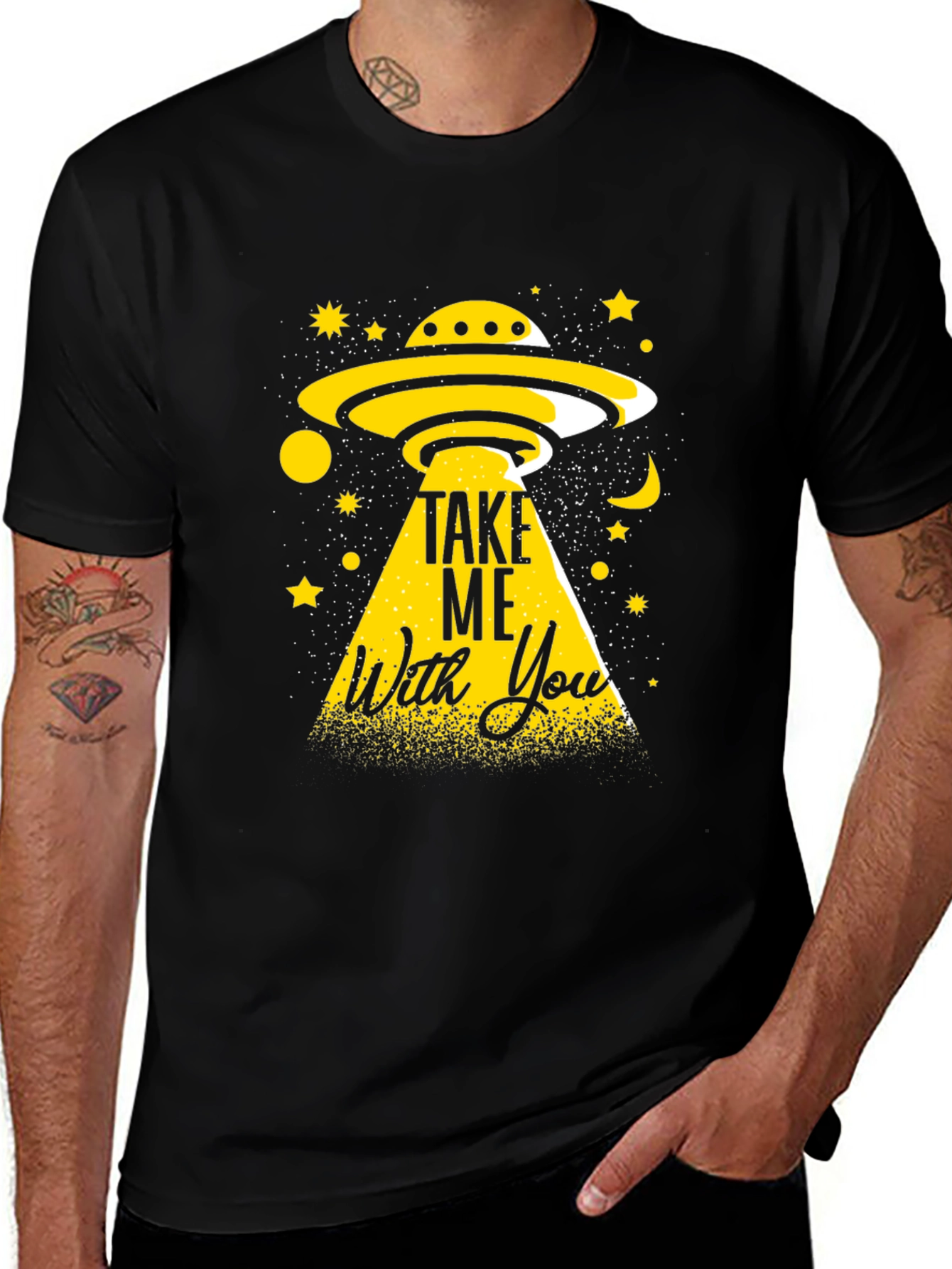 Variant 13 of UFO Abduction Graphic Tee - "Take Me With You"