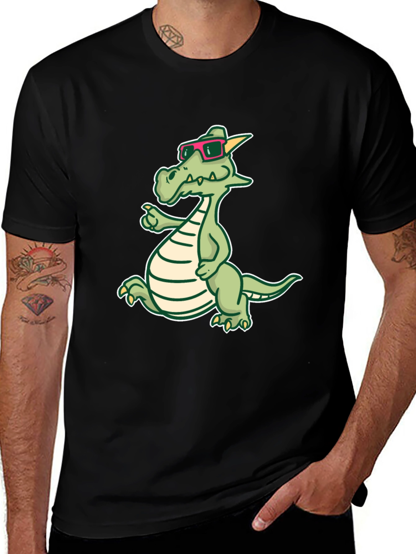 Variant 28 of Cool Dragon Graphic Tee - Black T-Shirt
