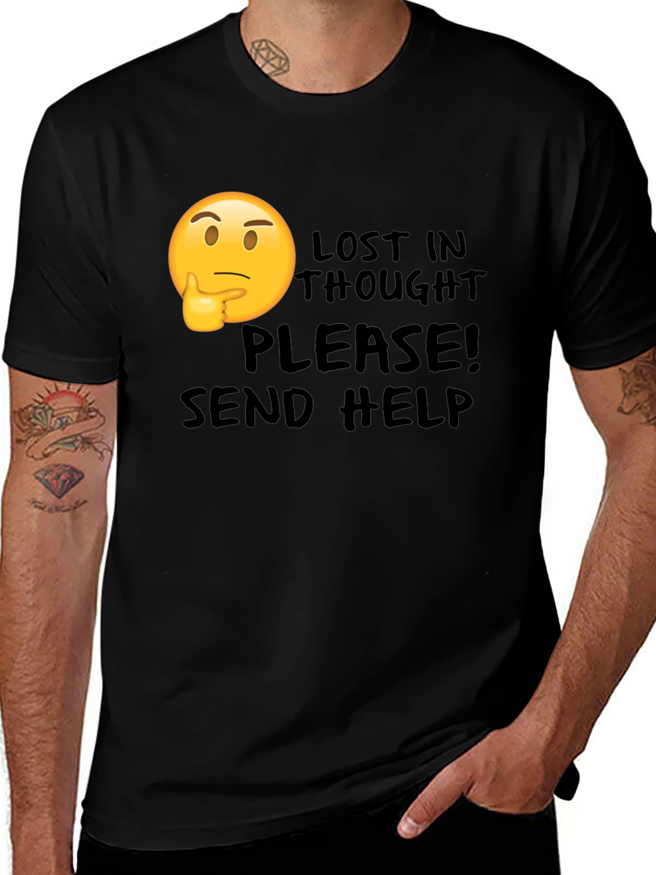Variant 17 of Lost in Thought T-Shirt - Send Help!