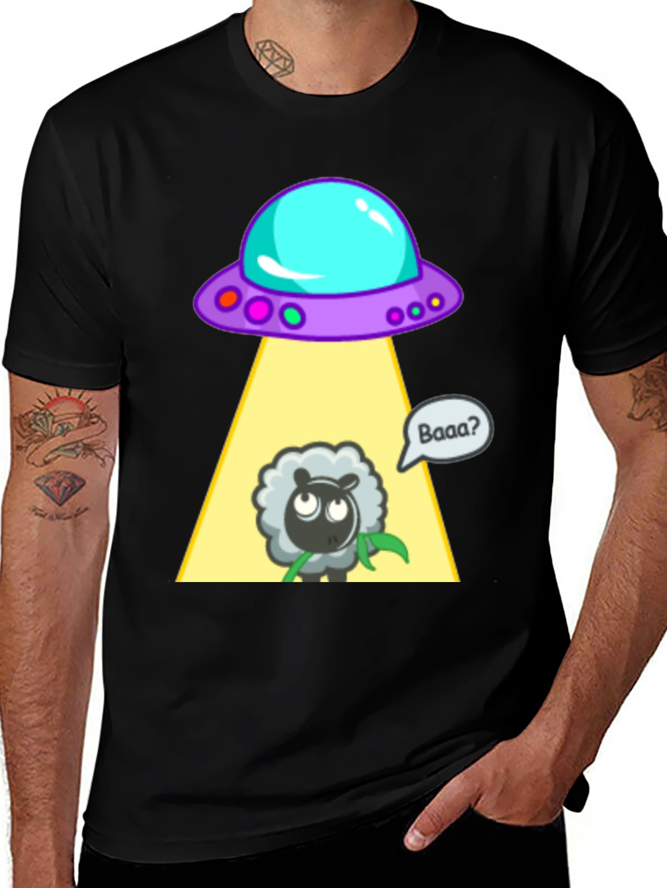 Variant 13 of Alien Abduction Sheep Graphic T-Shirt