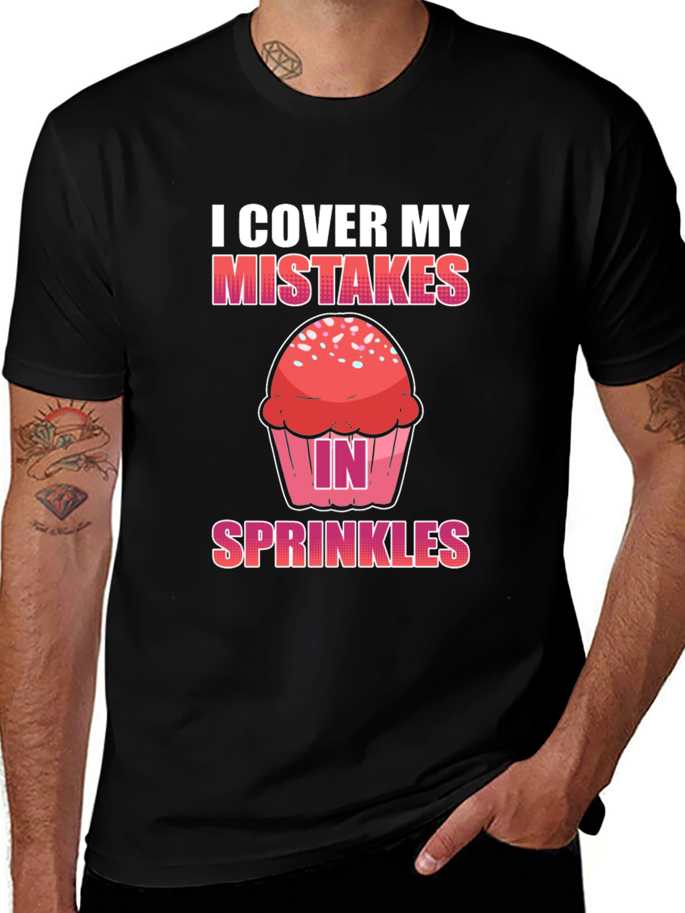 Variant 5 of Funny Baking T-Shirt: Cover My Mistakes in Sprinkles