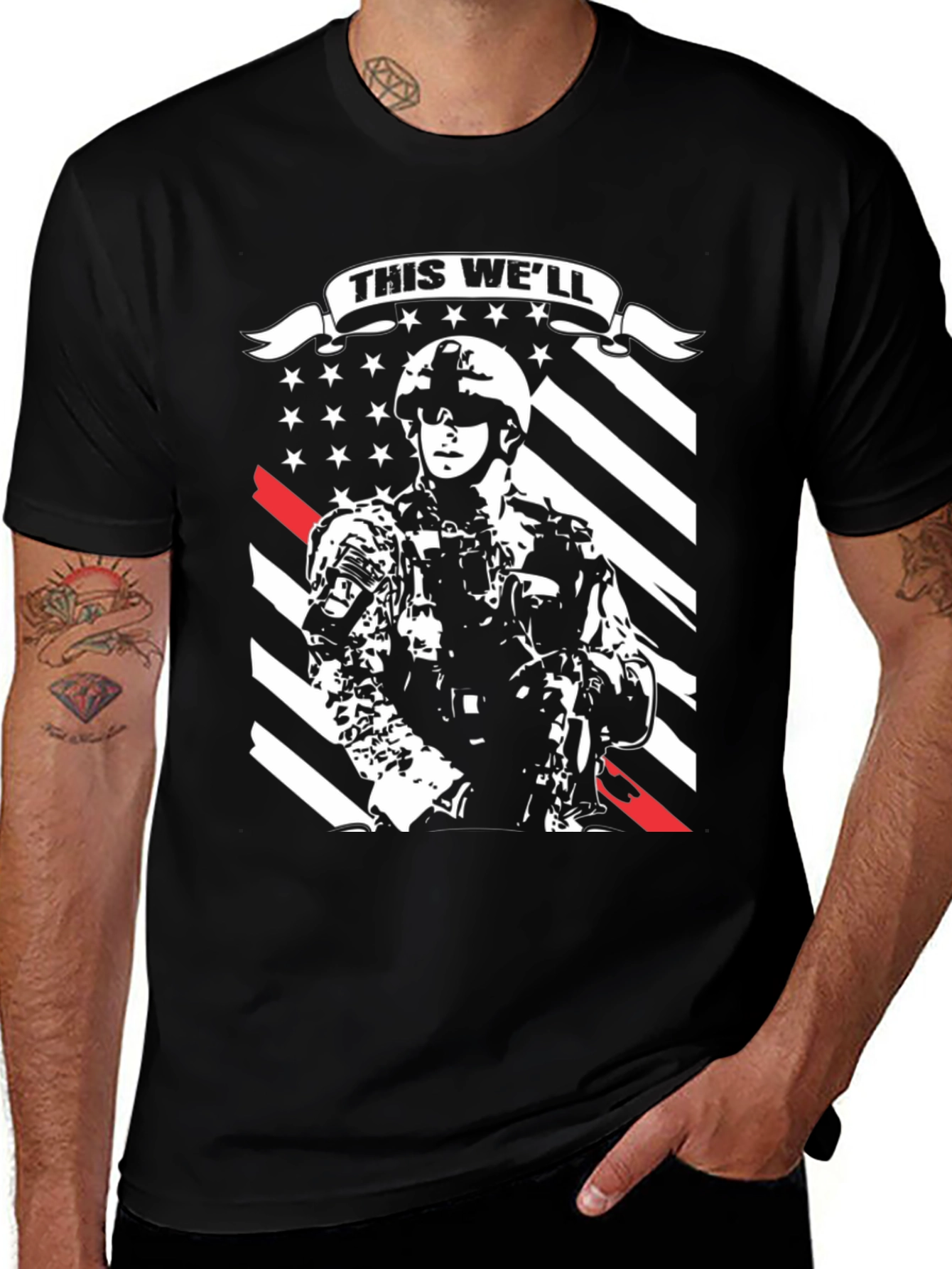 Variant 15 of Military This We'll Defend Graphic Tee