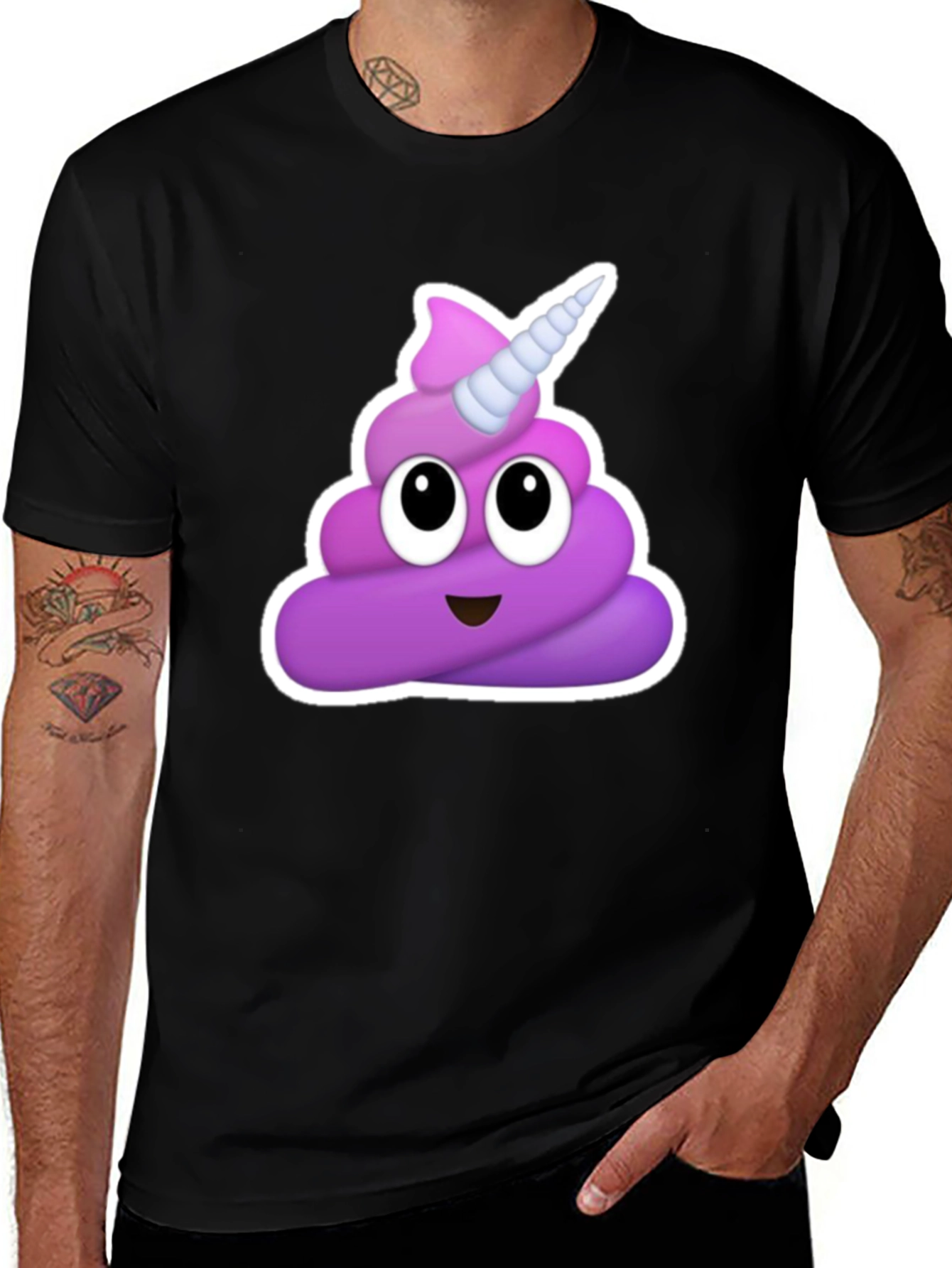 Variant 2 of Unicorn Poop Emoji Graphic Tee - Novelty Humor T-Shirt
