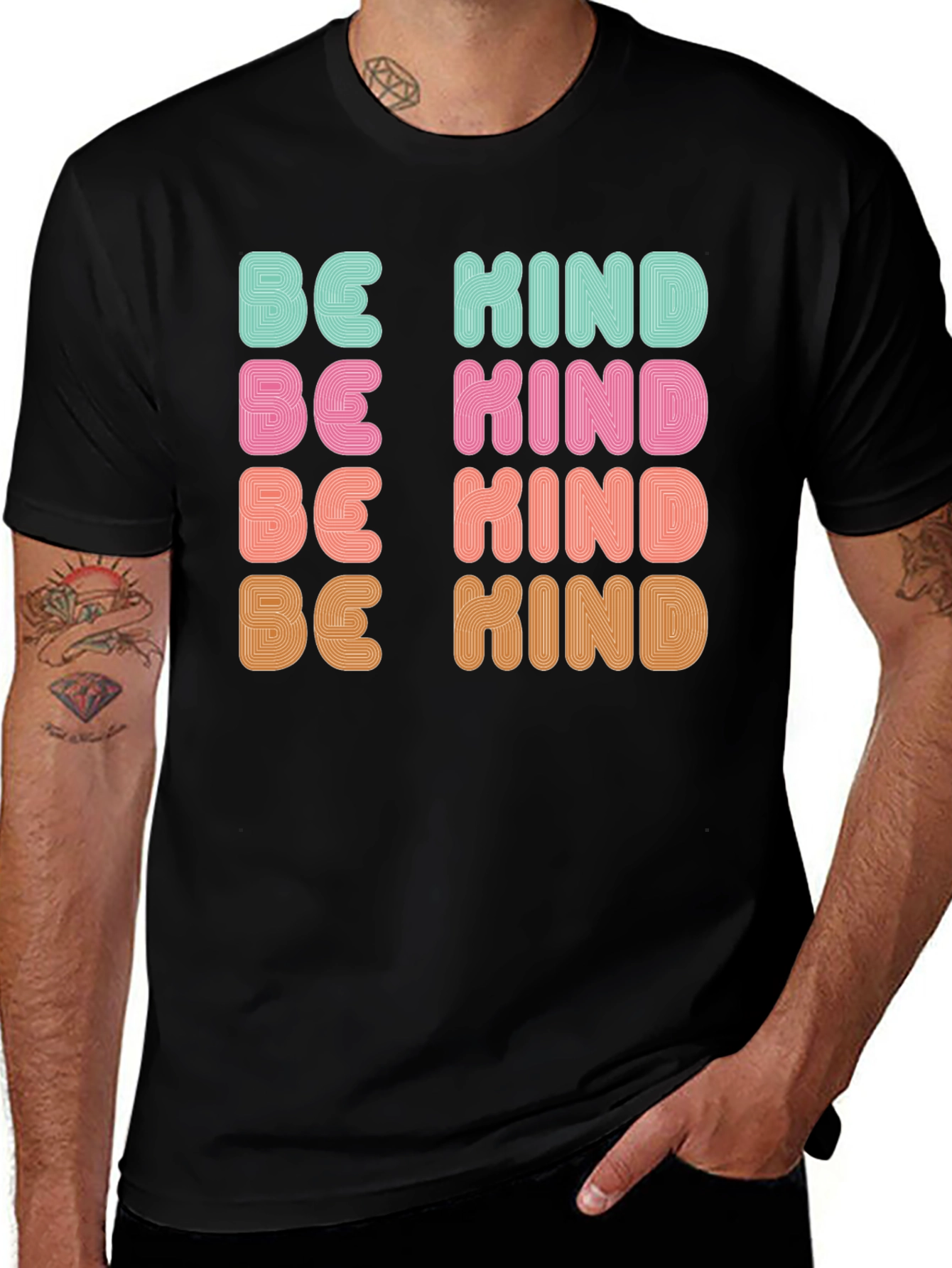 Variant 8 of Be Kind Retro Graphic Tee - Positive Message T-Shirt