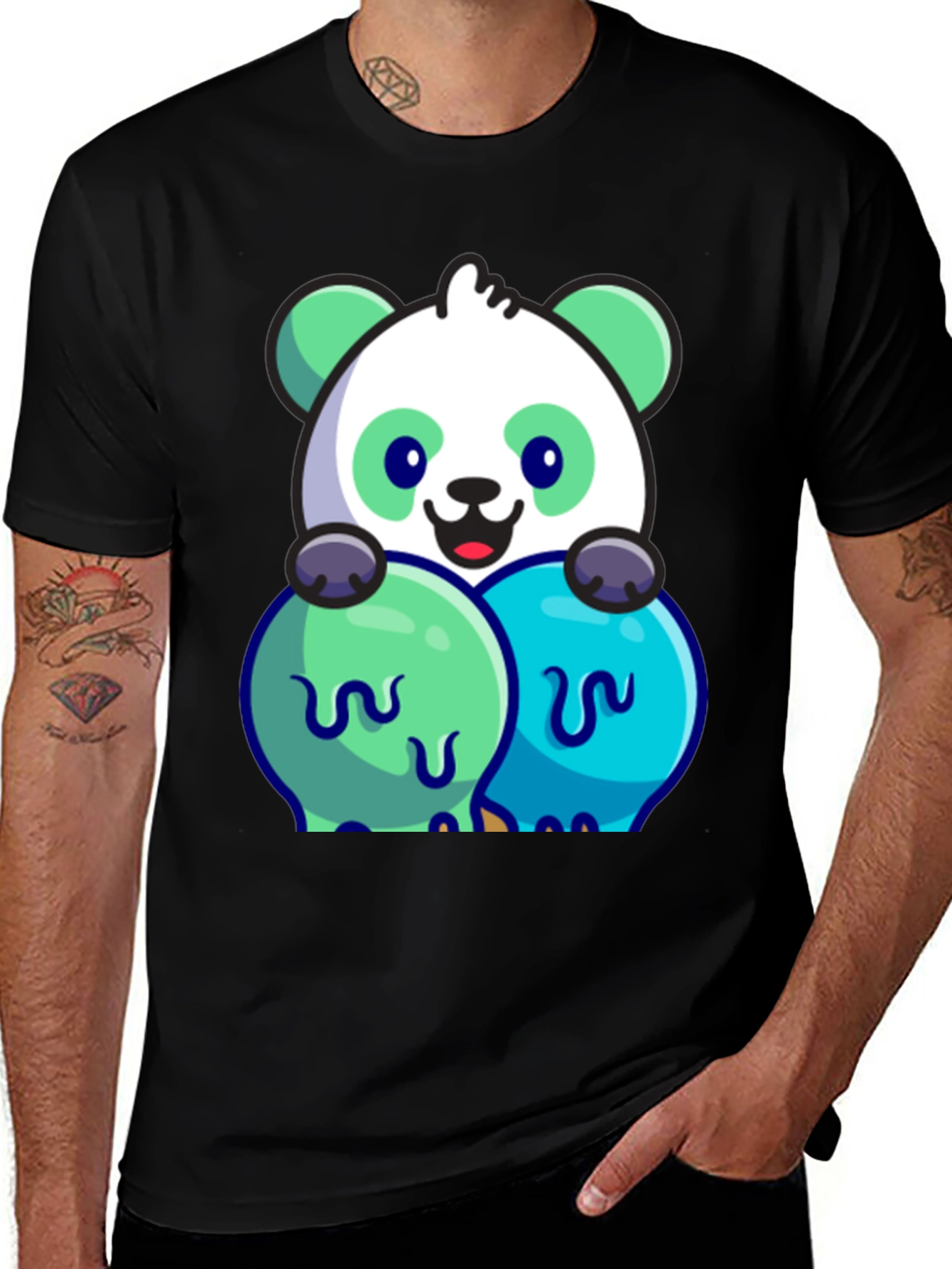 Variant 7 of Cute Panda Ice Cream Graphic Tee