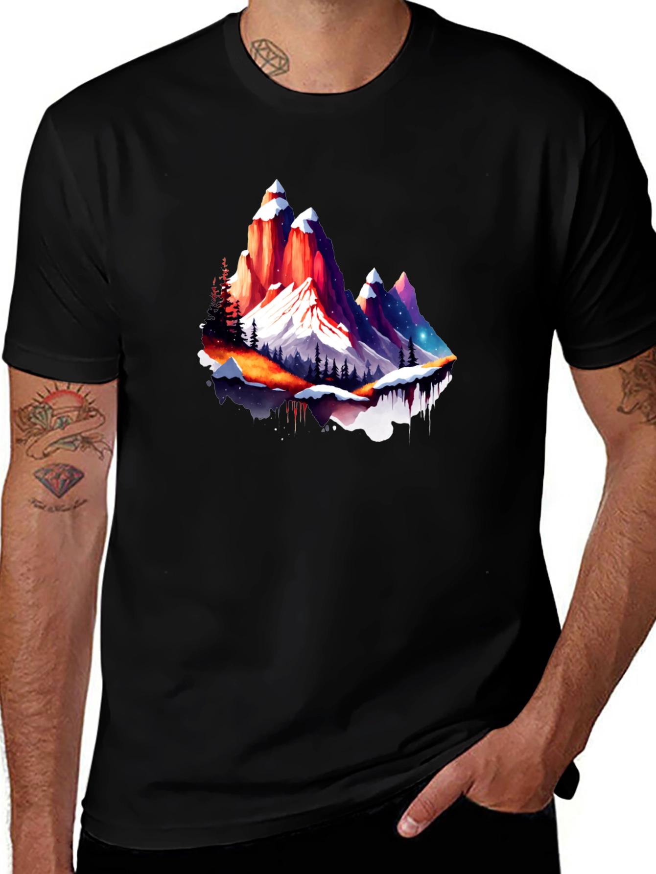 Variant 29 of Mountain Scene Black Graphic Tee