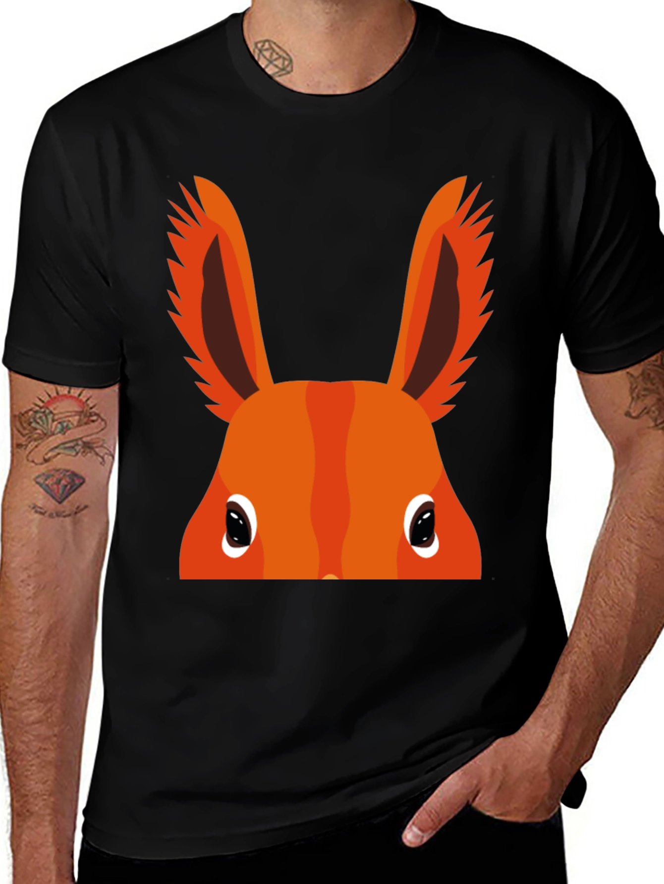 Variant 23 of Orange Bunny Peek-a-Boo Graphic T-Shirt