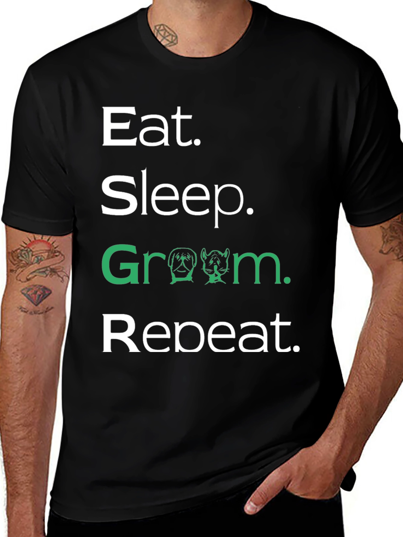 Variant 5 of Eat Sleep Groom Repeat T-Shirt