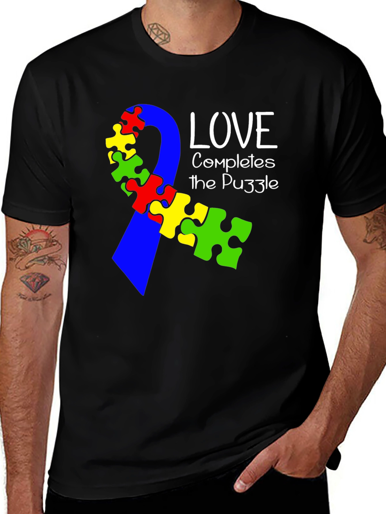 Variant 25 of Autism Awareness Love Completes the Puzzle T-Shirt