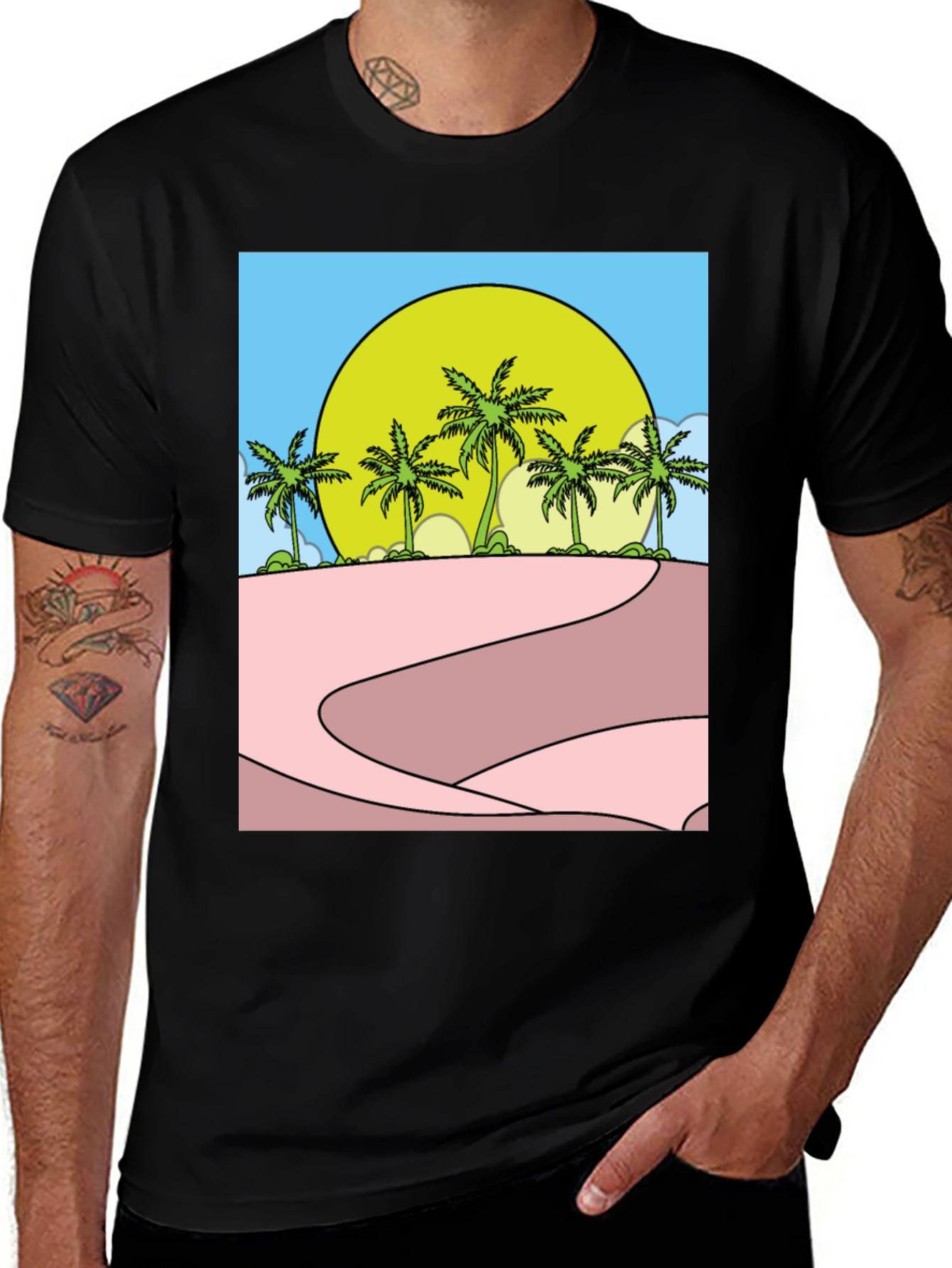 Variant 12 of Tropical Palm Sunset Graphic Tee