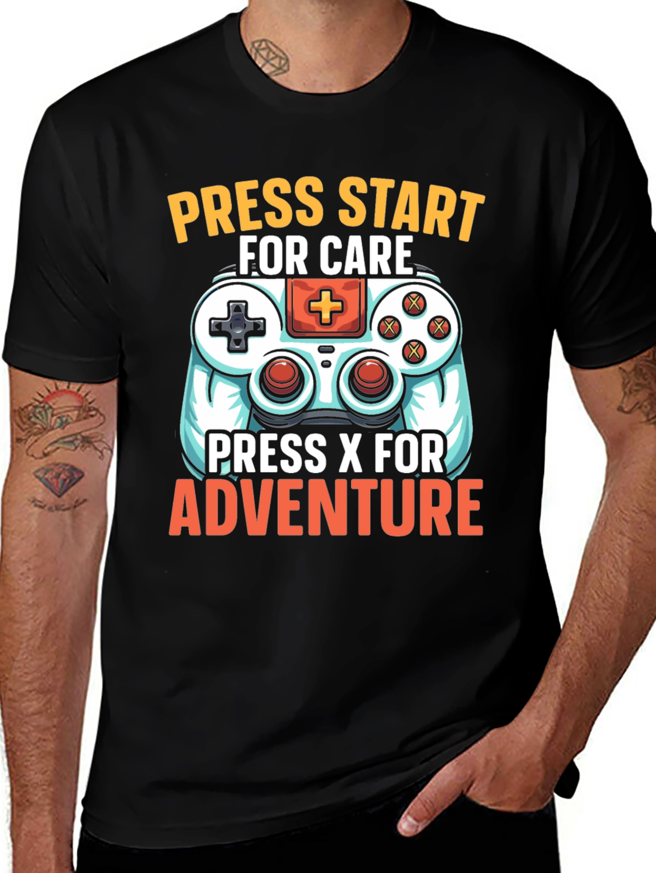 Variant 18 of Gamer T-Shirt: Press Start, Adventure Awaits!