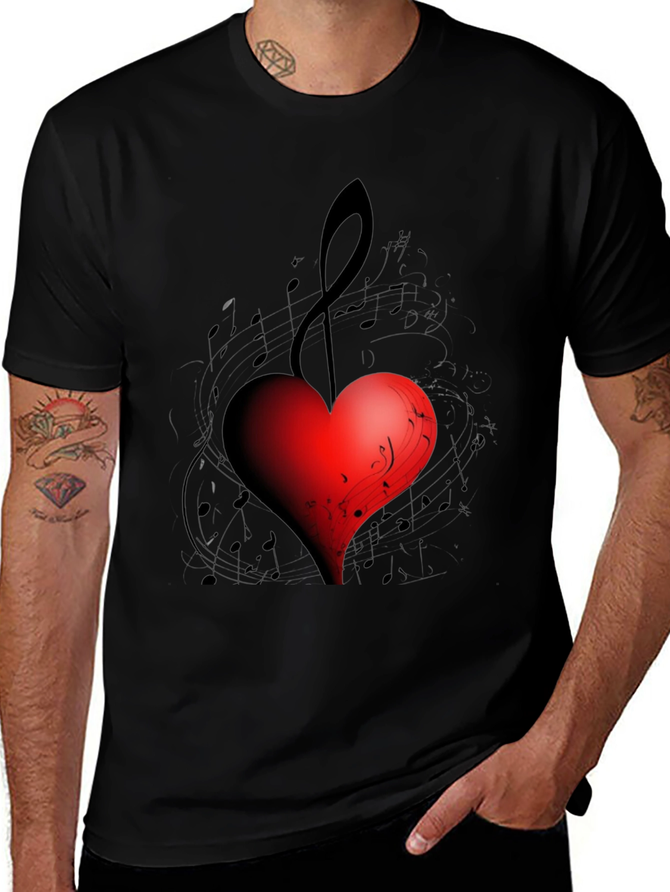 Variant 30 of Musical Heart Black T-Shirt