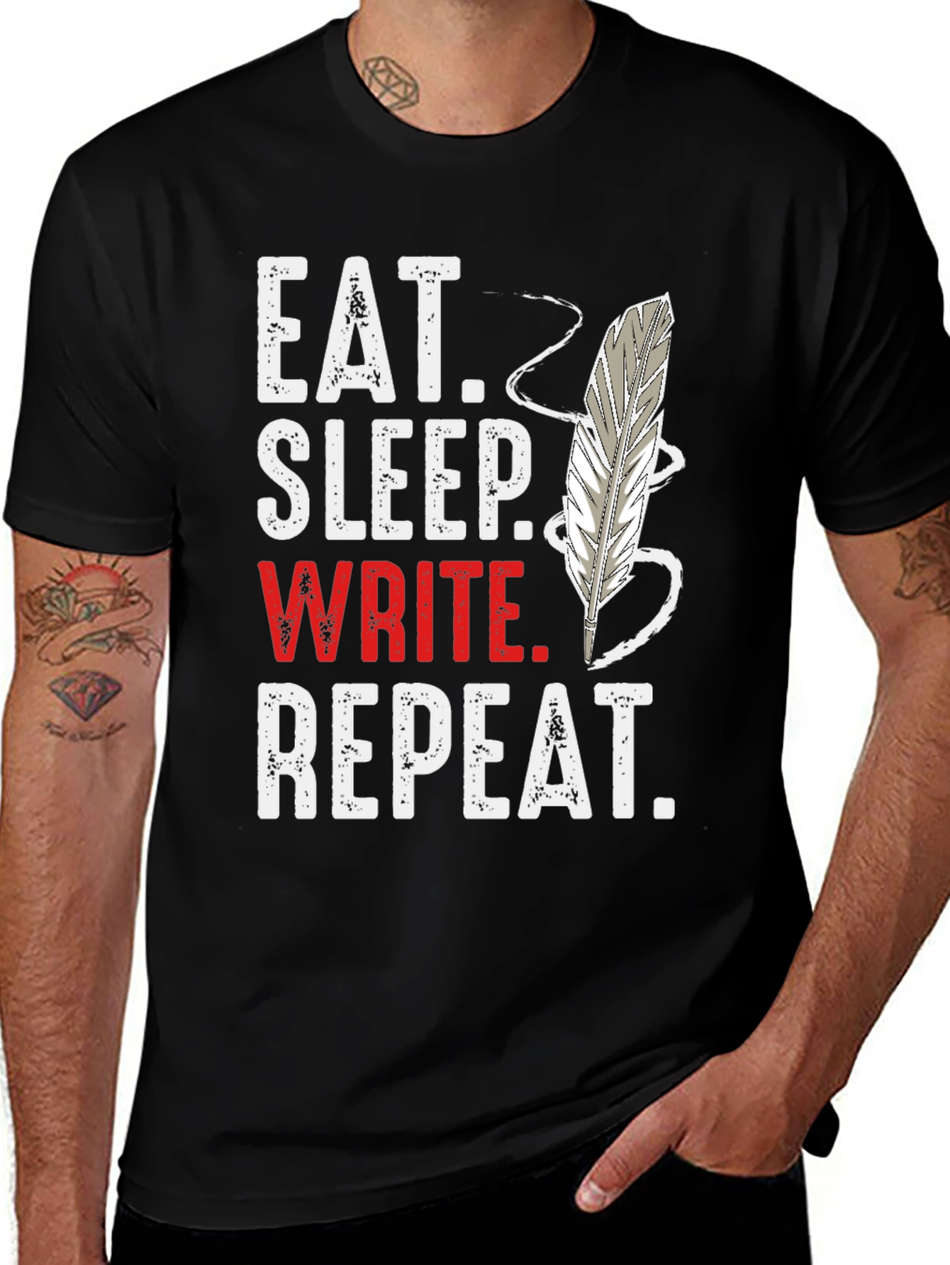 Eat Sleep Write Repeat Graphic T-Shirt