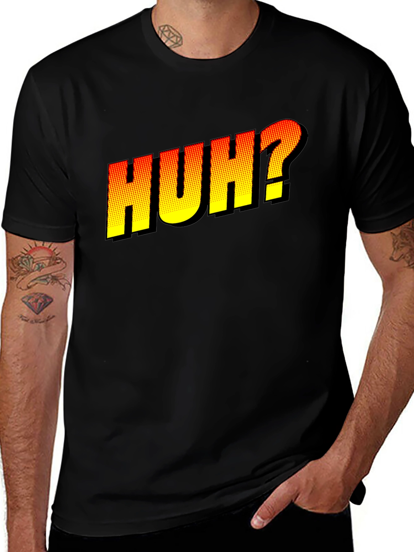 Variant 11 of Huh? Graphic Novelty T-Shirt - Black