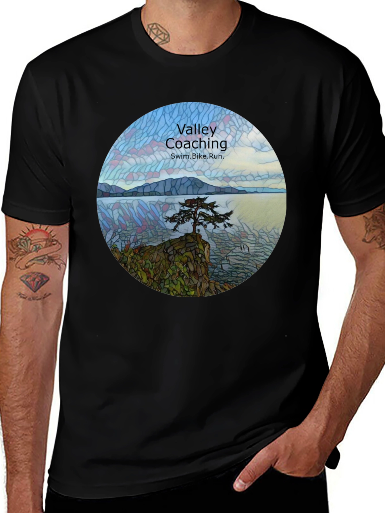 Variant 15 of Valley Coaching Swim Bike Run T-Shirt