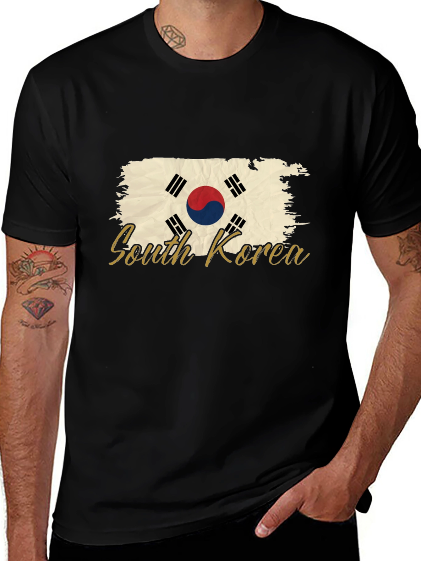 Variant 10 of South Korea Flag Graphic T-Shirt