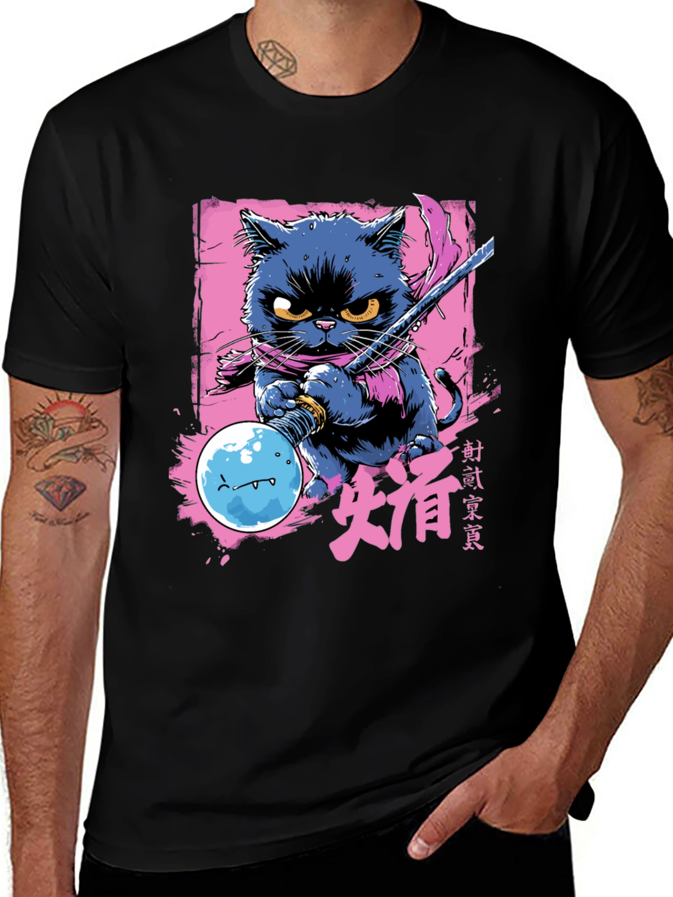 Variant 27 of Samurai Cat T-Shirt - Unique Graphic Tee