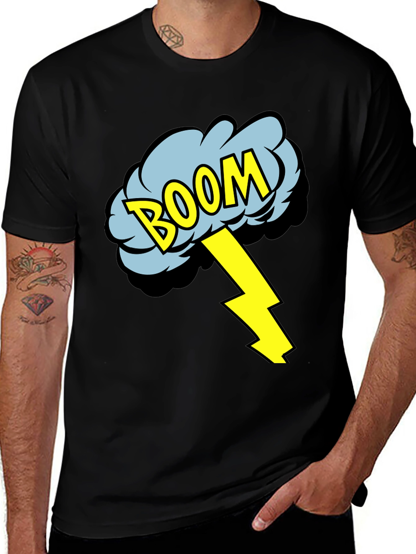Boom Comic Style Black T-Shirt