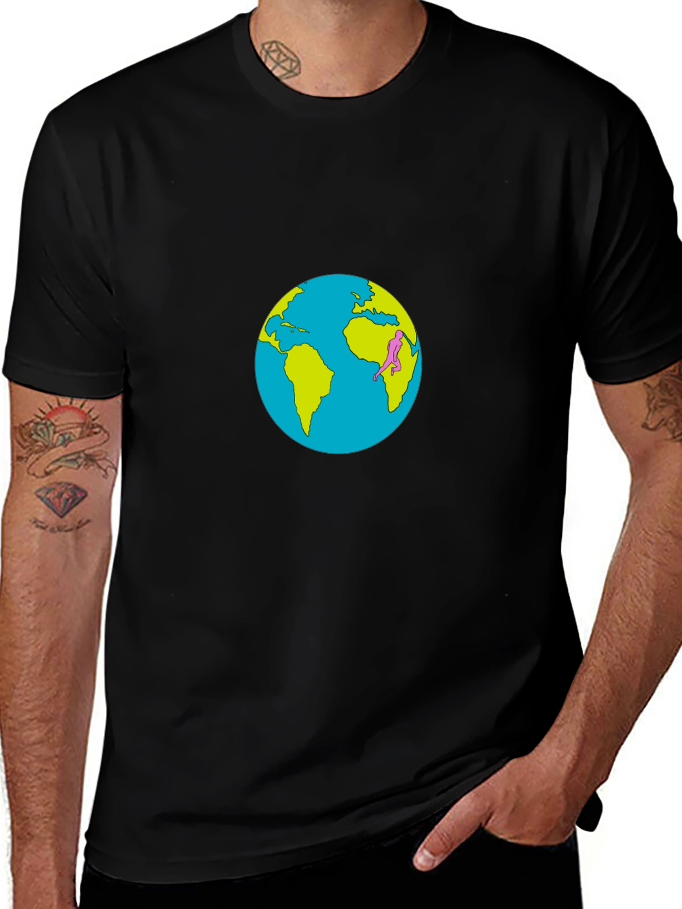 Variant 15 of Earth Day T-Shirt: Global Runner Design