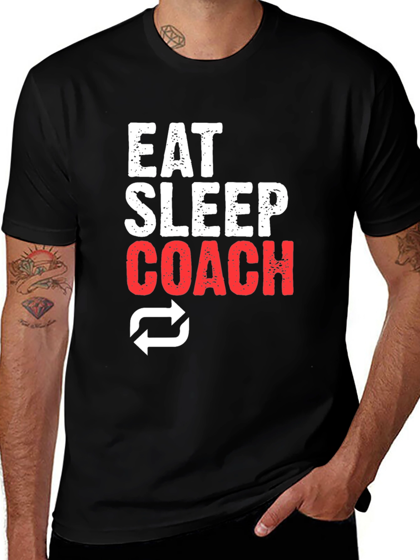 Variant 5 of Eat Sleep Coach T-Shirt - Athletic Motivation