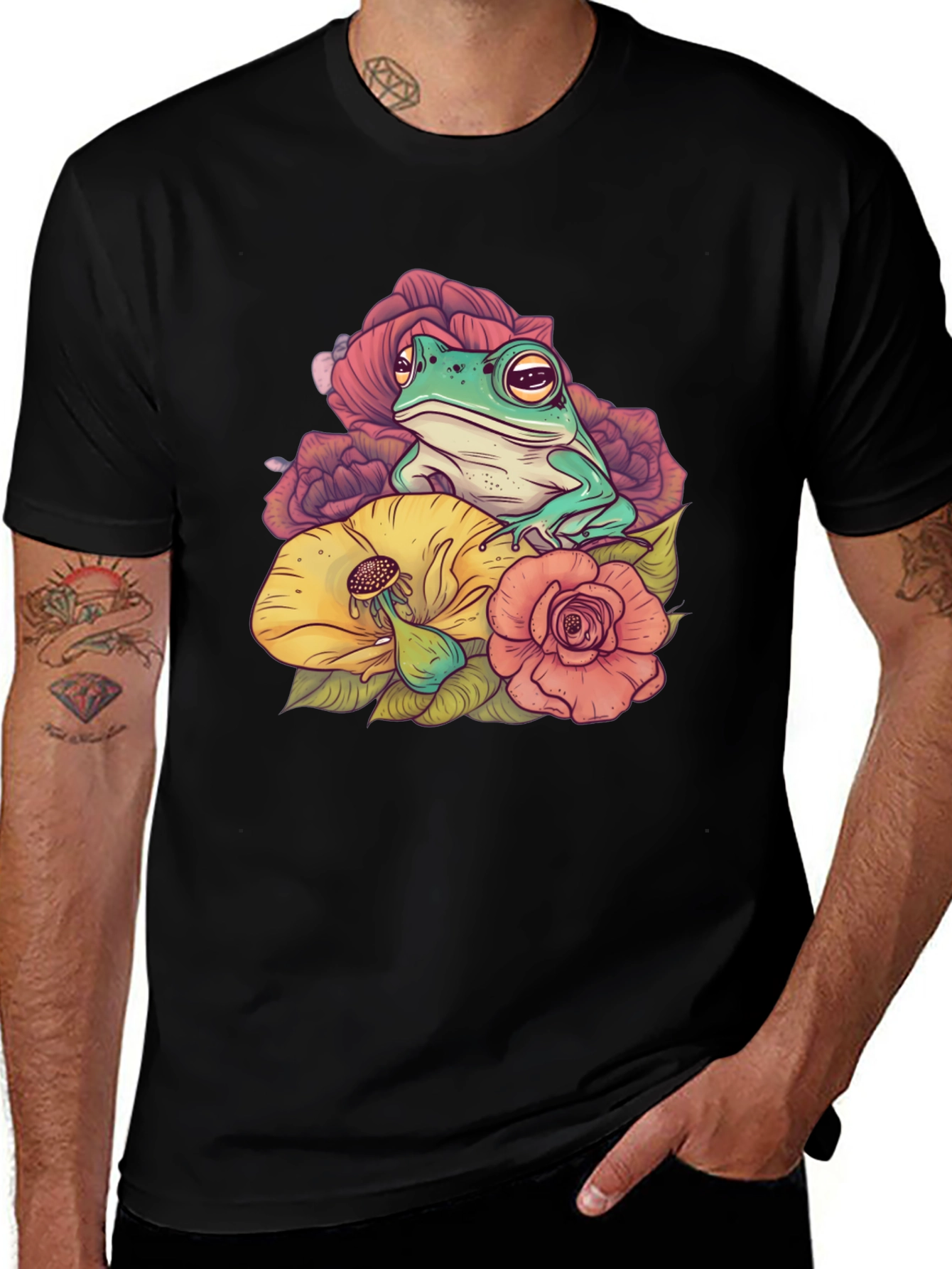 Variant 12 of Frog and Flower Graphic T-Shirt