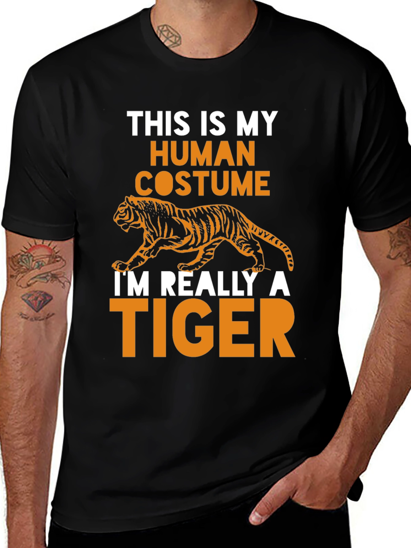Variant 26 of Human Costume Tiger Graphic T-Shirt