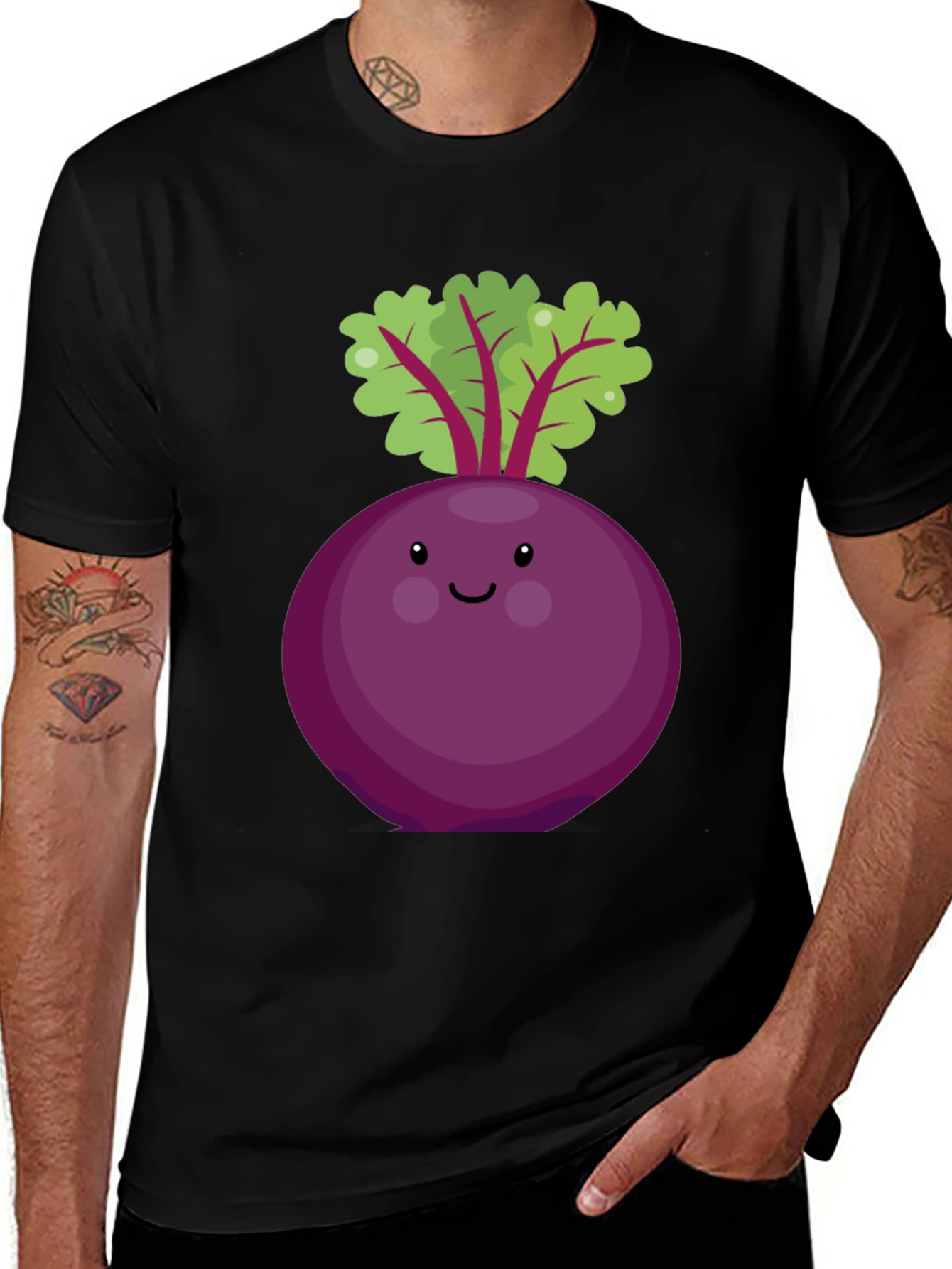Variant 13 of Cute Beet Graphic Tee - Unisex Black T-Shirt