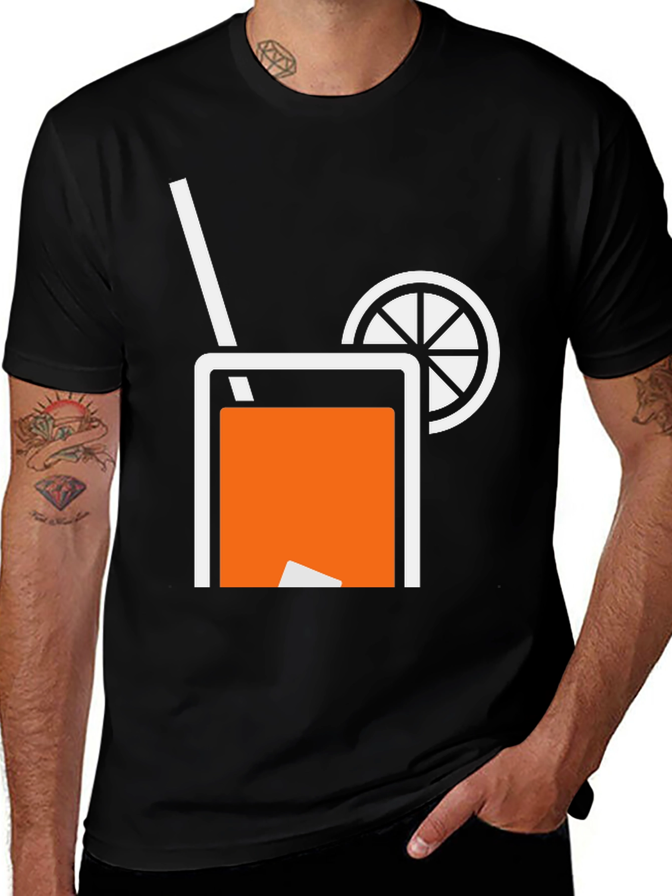 Citrus Drink Graphic T-Shirt - Refreshing Summer Style