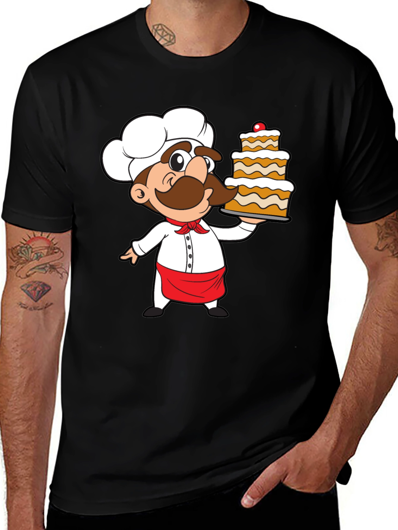 Variant 3 of Chef Cartoon Graphic Print T-Shirt
