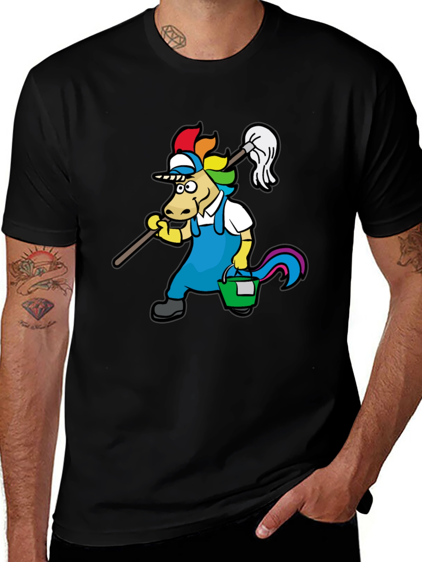 Variant 12 of Funny Unicorn Janitor Graphic Tee