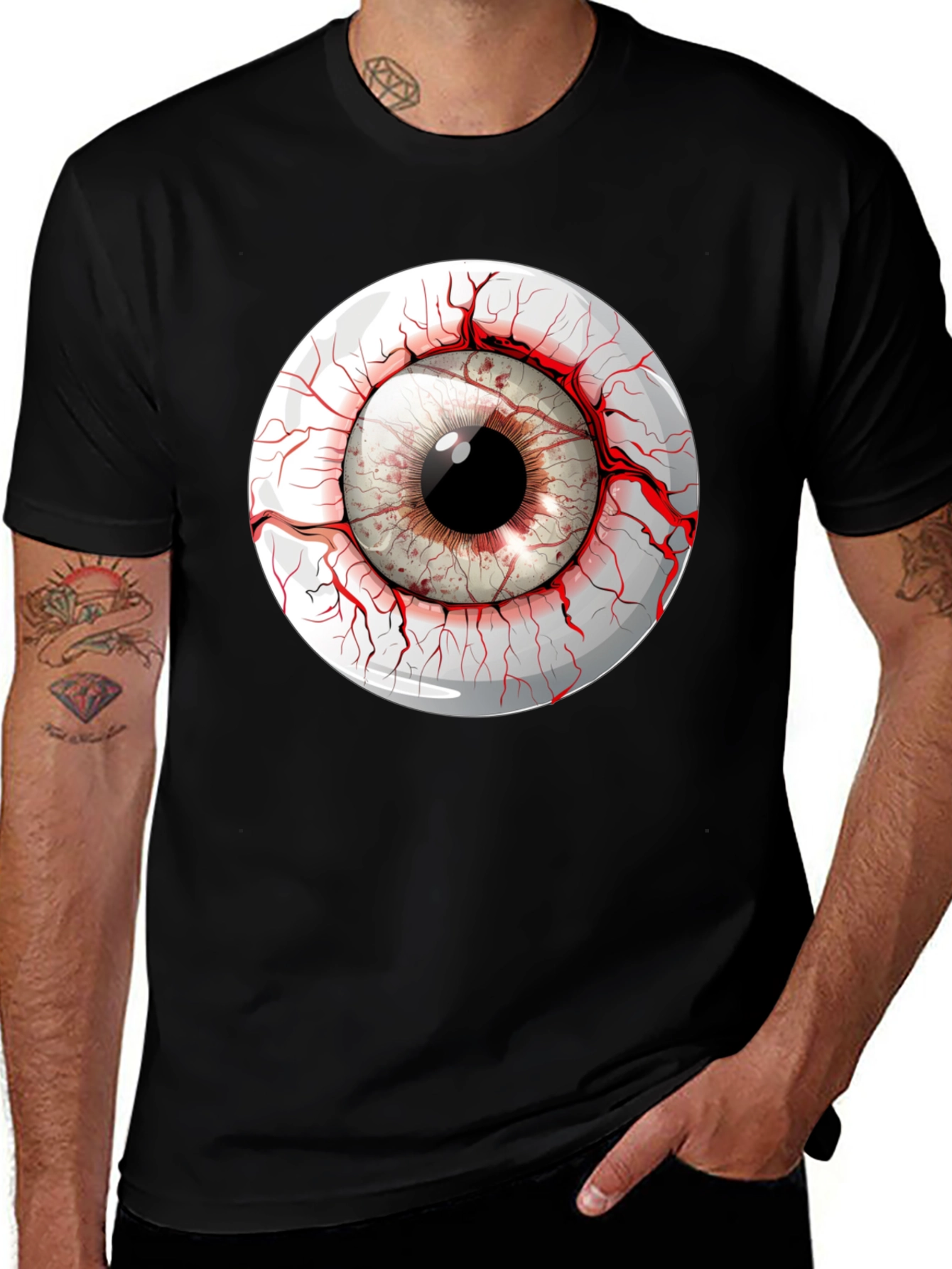 Variant 28 of Eye See You Graphic Tee - Men's Black T-Shirt