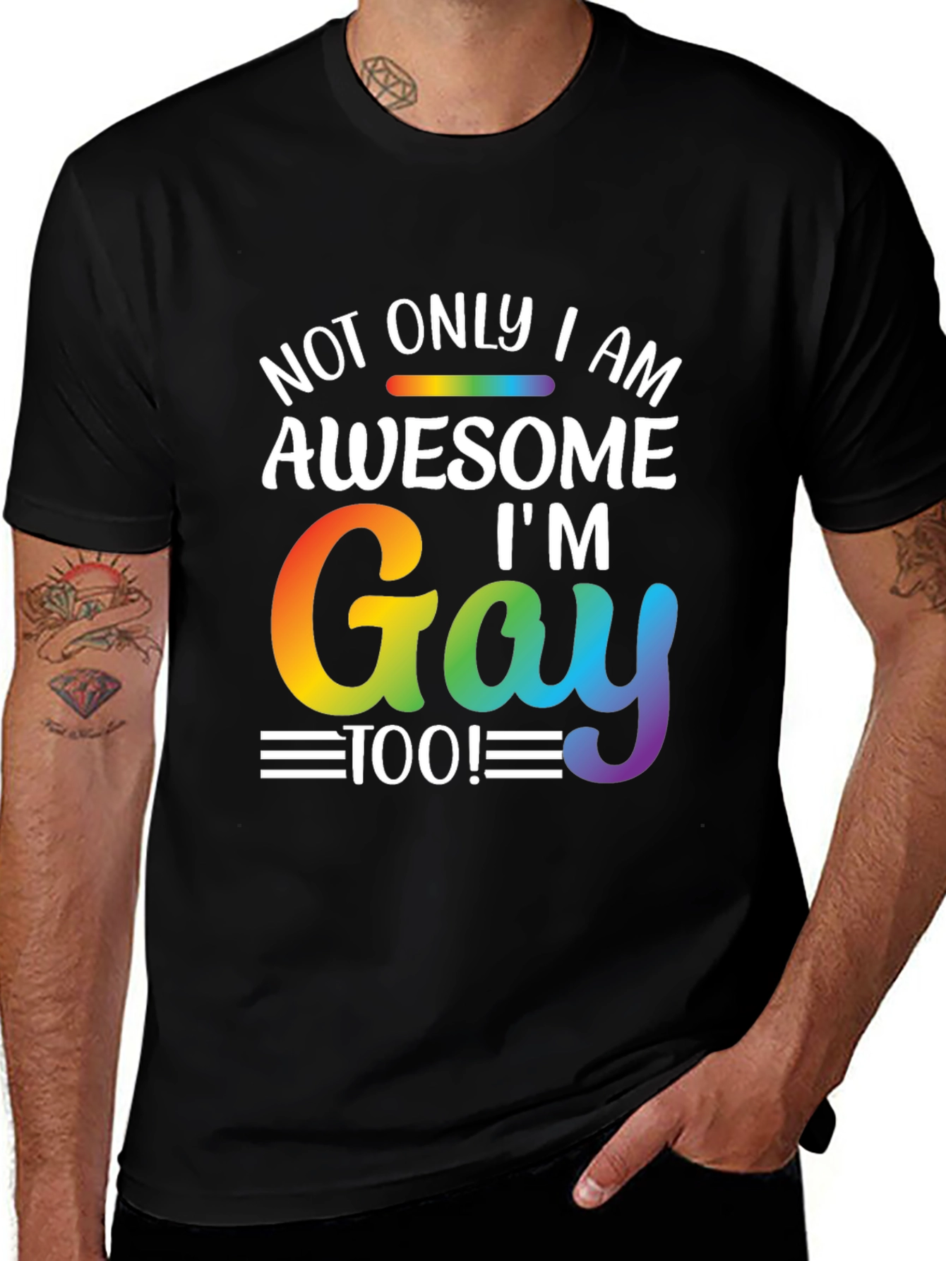 Variant 20 of Awesome I'm Gay Too T-Shirt Rainbow Pride LGBT