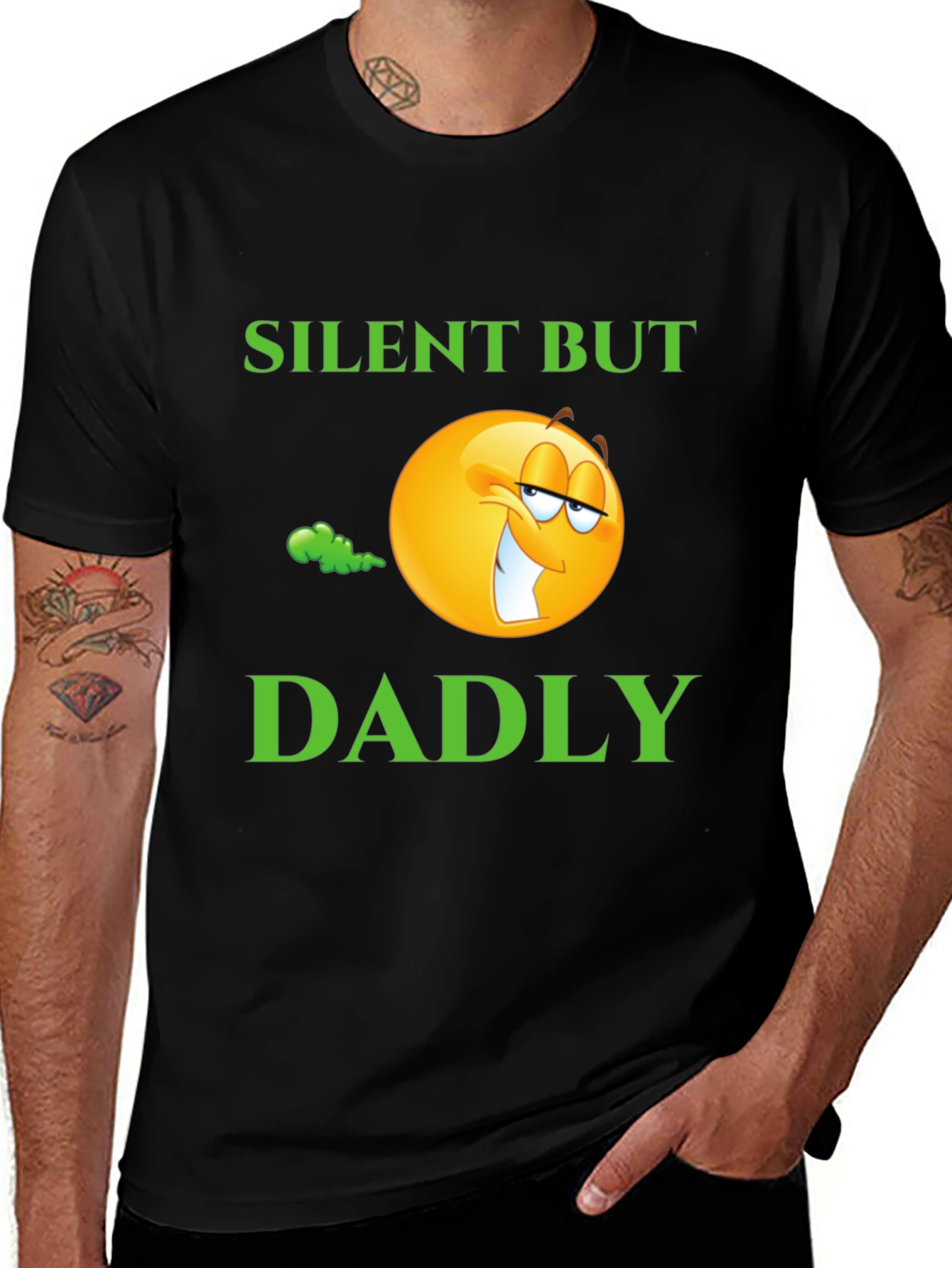 Silent But Dadly T-Shirt - Funny Dad Humor Tee