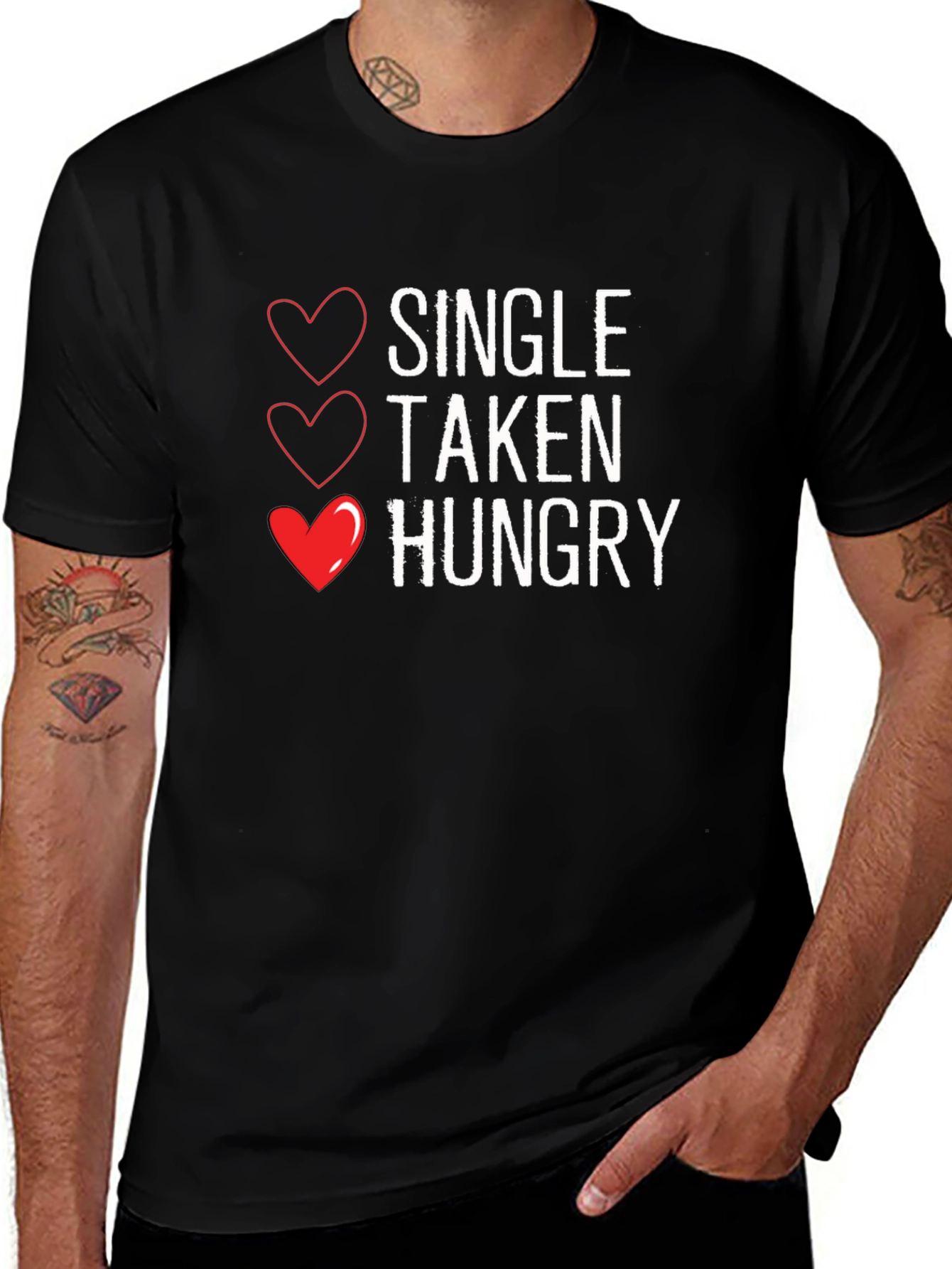 Variant 18 of Single, Taken, Hungry - Men's Graphic Tee