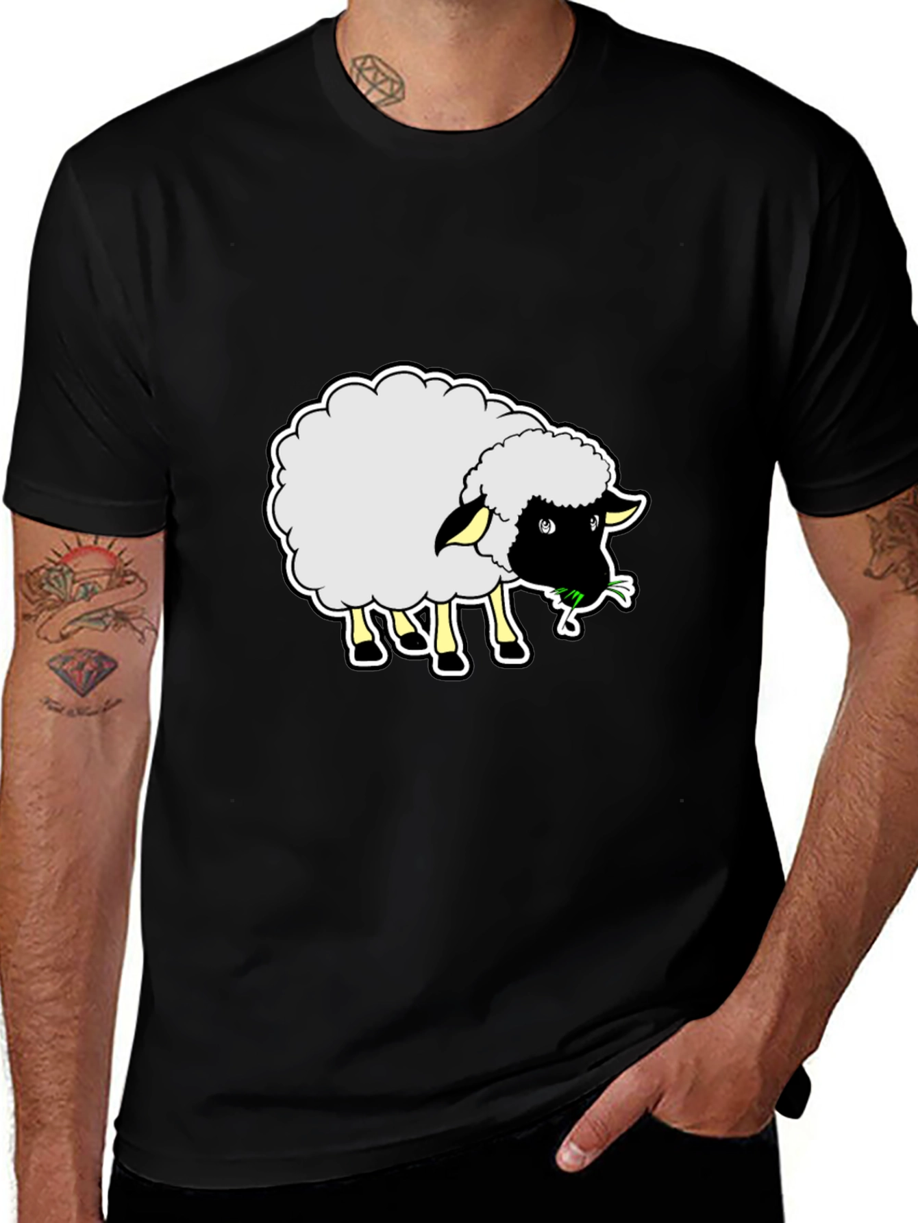 Variant 8 of Sheep Graphic Black T-Shirt