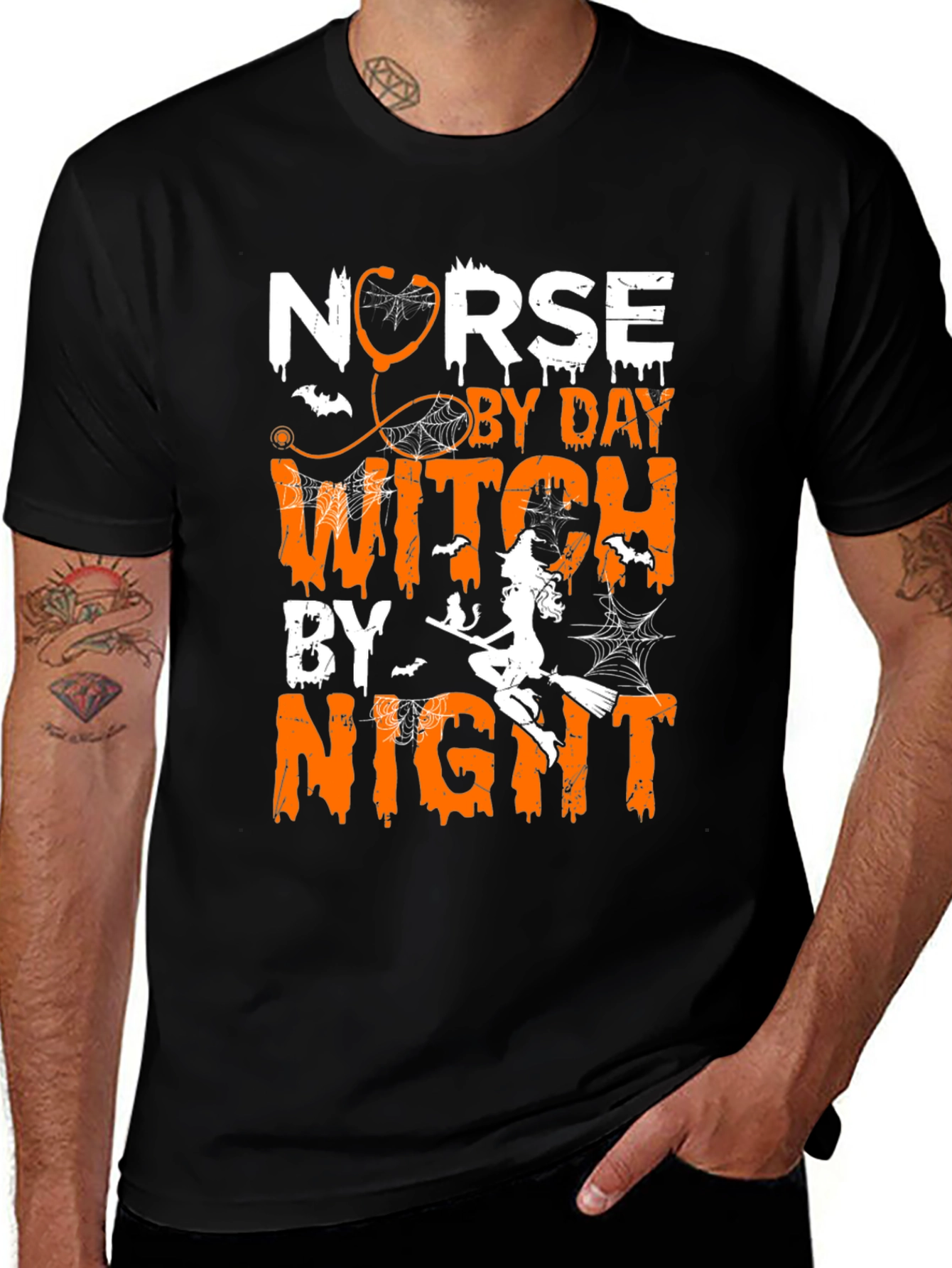 Variant 28 of Nurse By Day Witch By Night Halloween T-Shirt