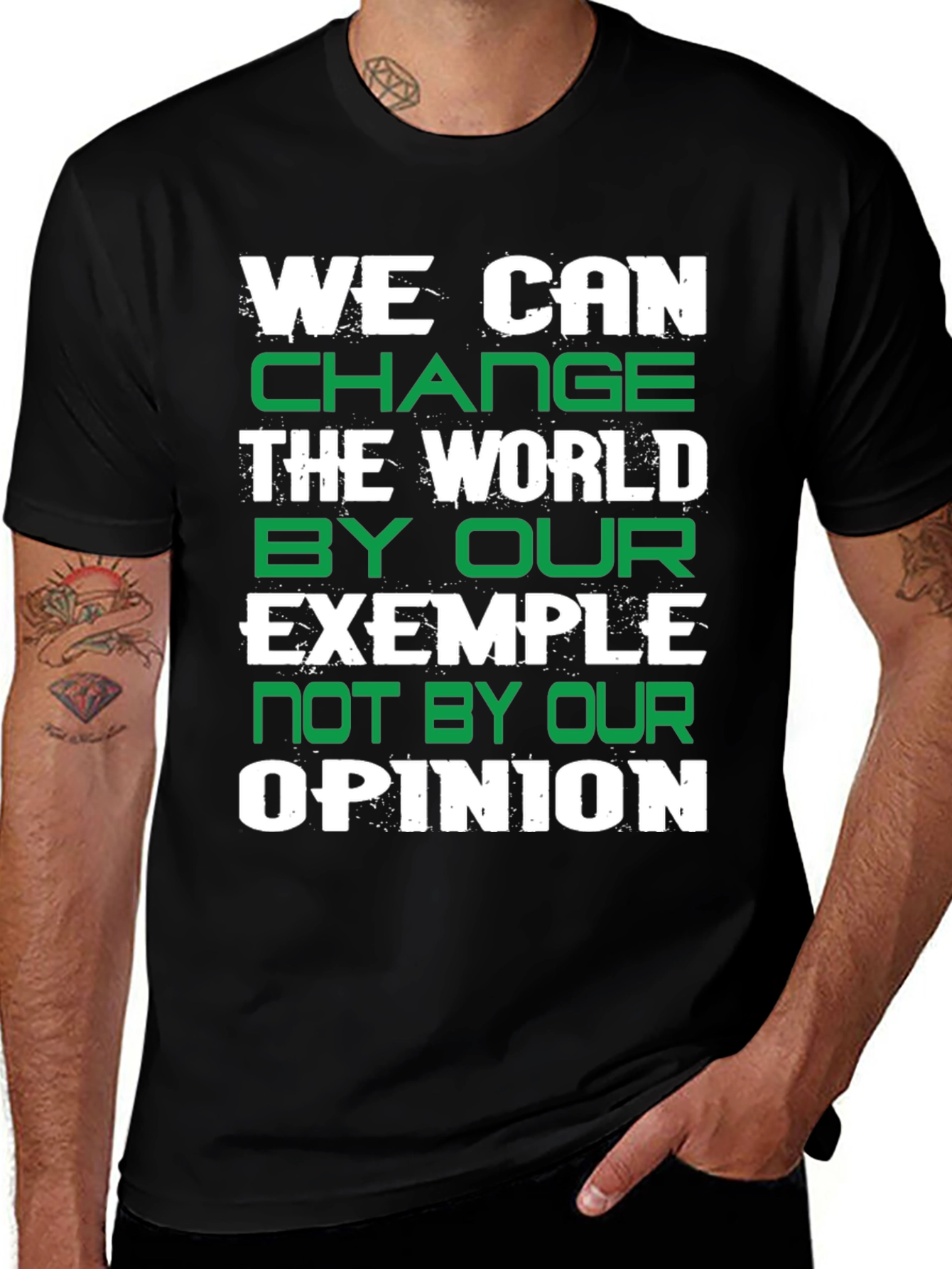 Variant 26 of Inspirational Graphic T-Shirt - Change The World