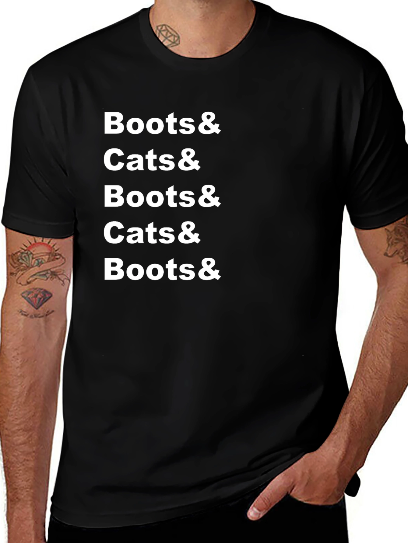 Variant 15 of Boots & Cats Graphic T-Shirt