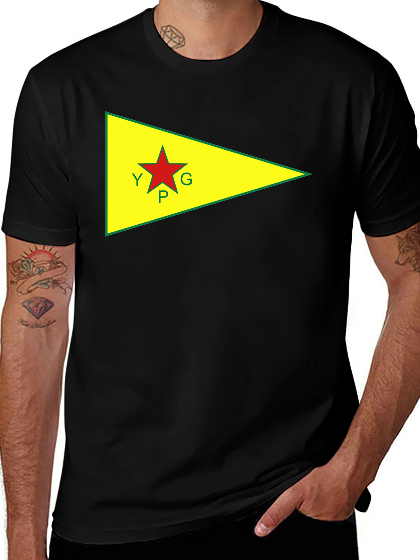 Variant 3 of YPG Flag Graphic T-Shirt - Black