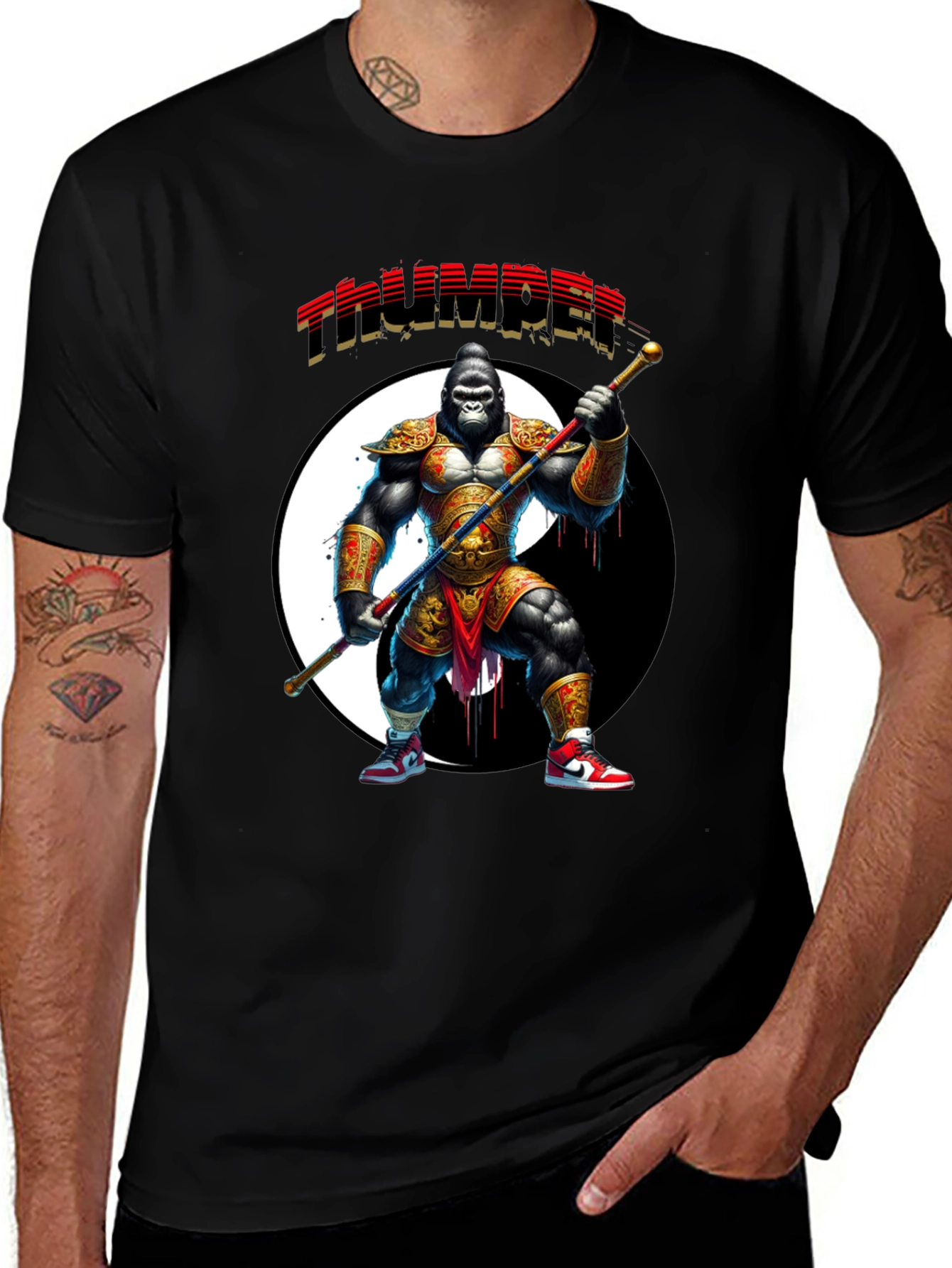 Variant 6 of Thunder Gorilla Graphic Tee - Martial Arts Inspired Shirt