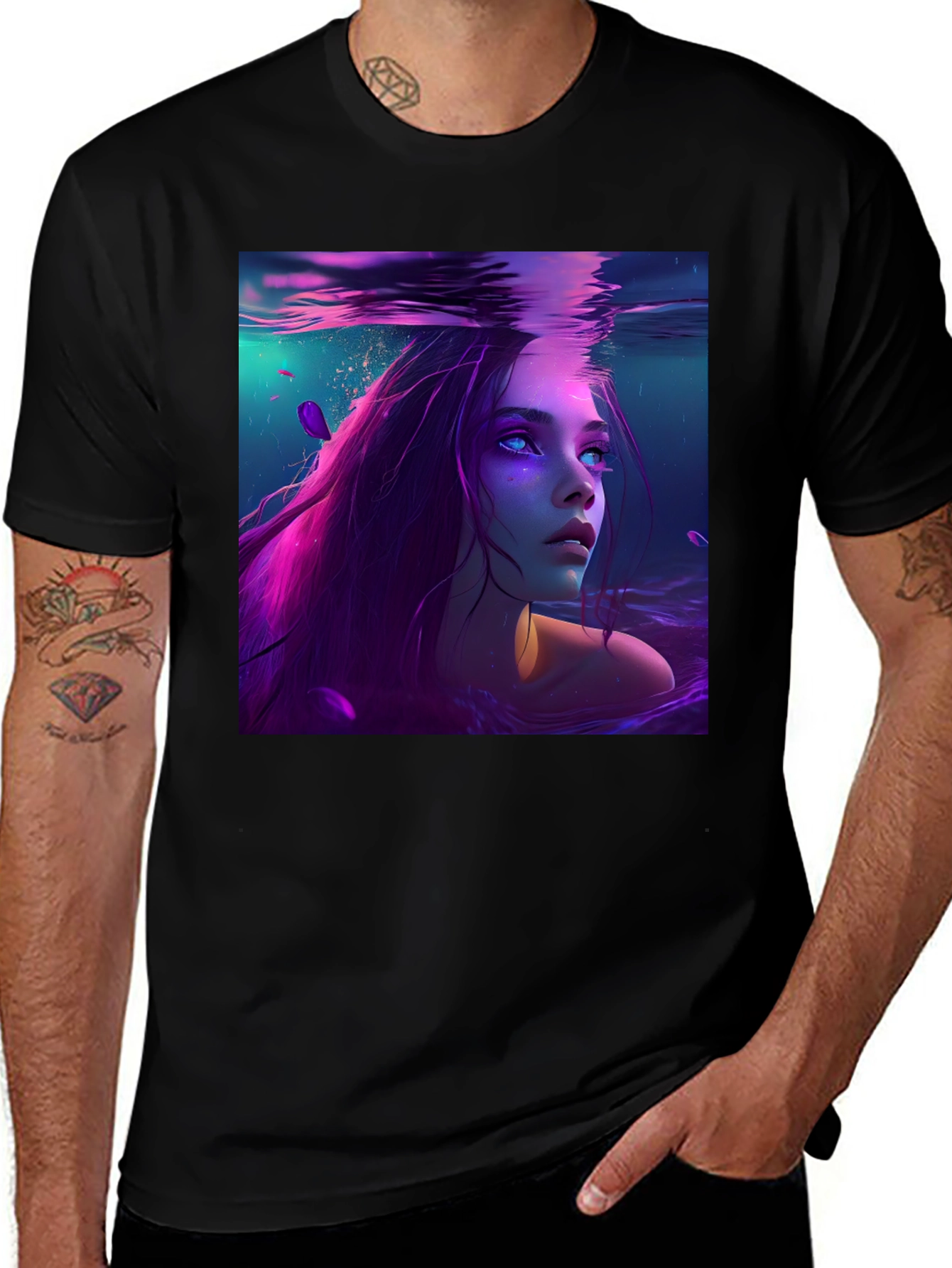 Variant 29 of Mystic Mermaid Black T-Shirt