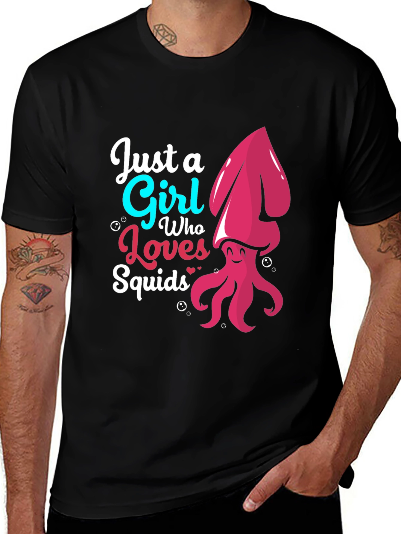 Variant 29 of Just A Girl Who Loves Squids Graphic T-Shirt