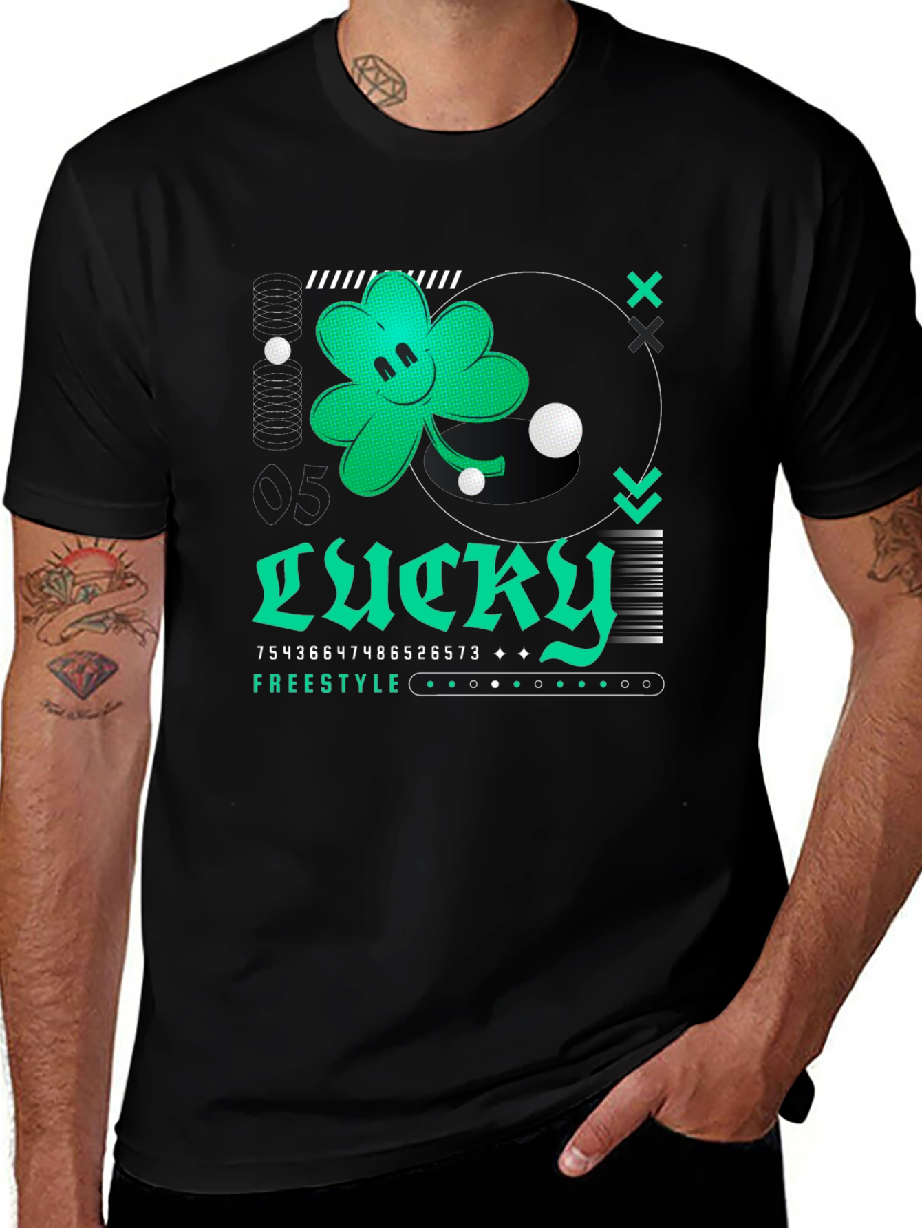 Variant 7 of Lucky Clover Freestyle Graphic Tee