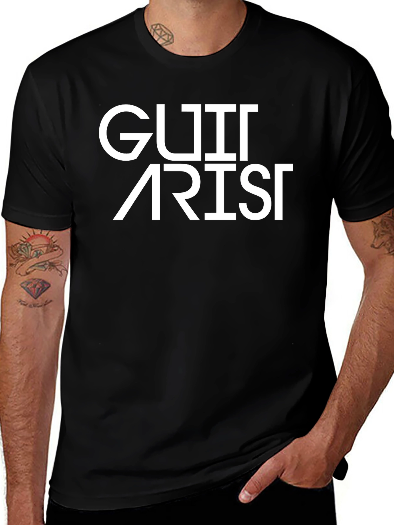 Variant 23 of Guitarist Graphic Tee - Black Unisex T-Shirt