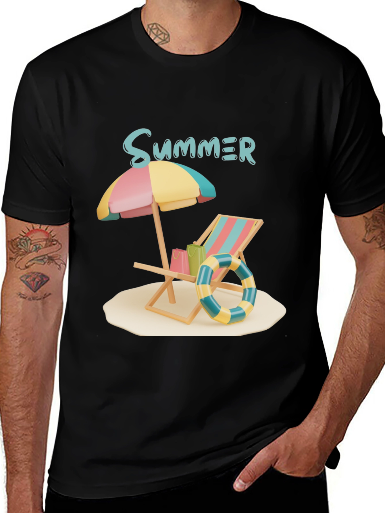 Variant 3 of Summer Beach Graphic Tee - Relax in Style!
