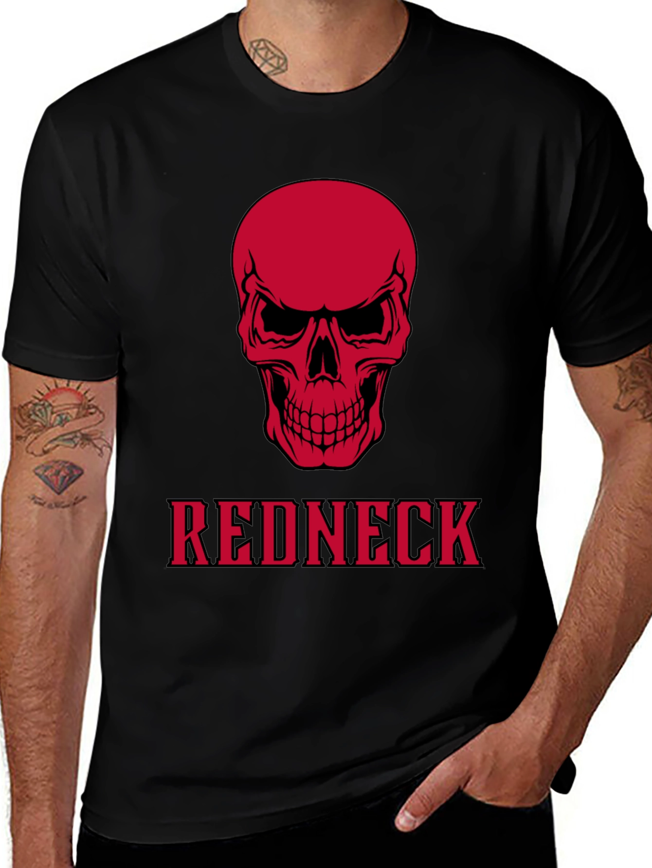 Variant 20 of Redneck Skull Graphic Tee - Bold Statement T-Shirt